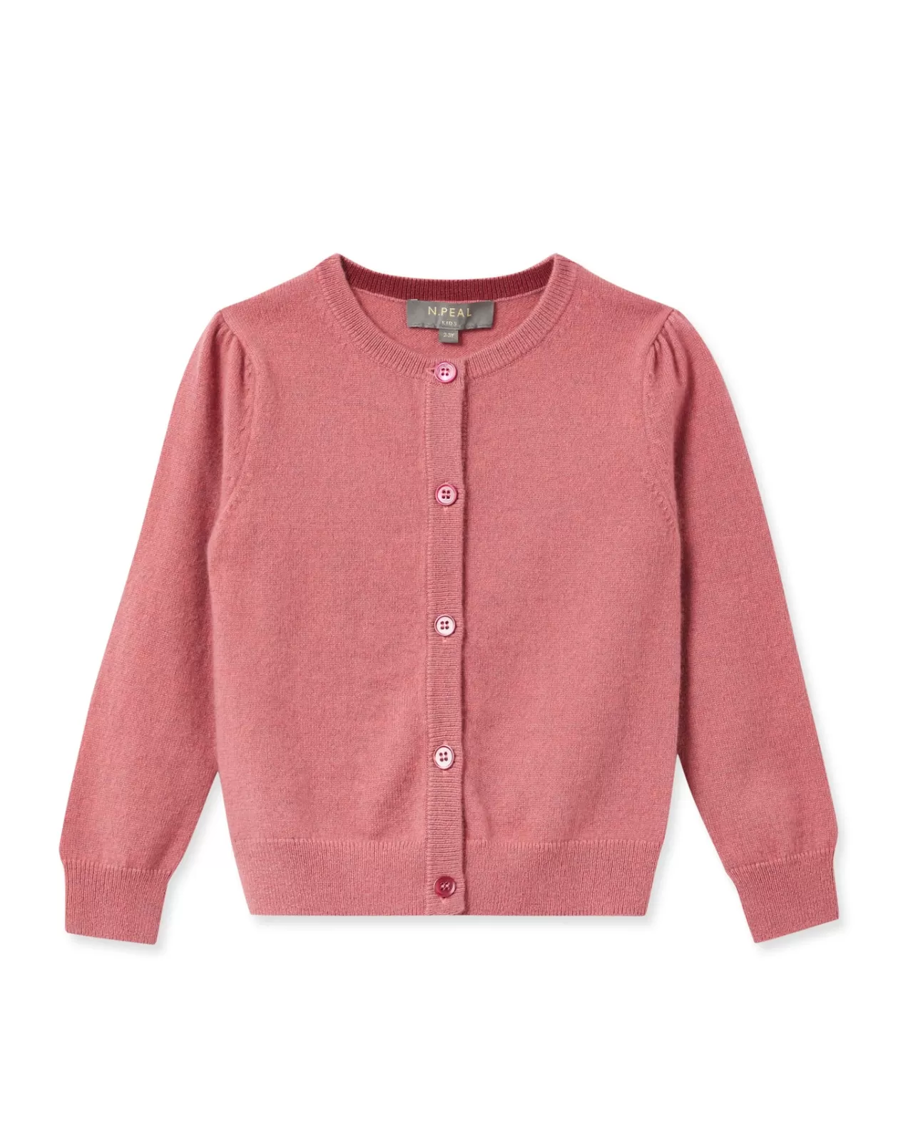 Children N.Peal Girls | Girls Round Neck Cashmere Cardigan