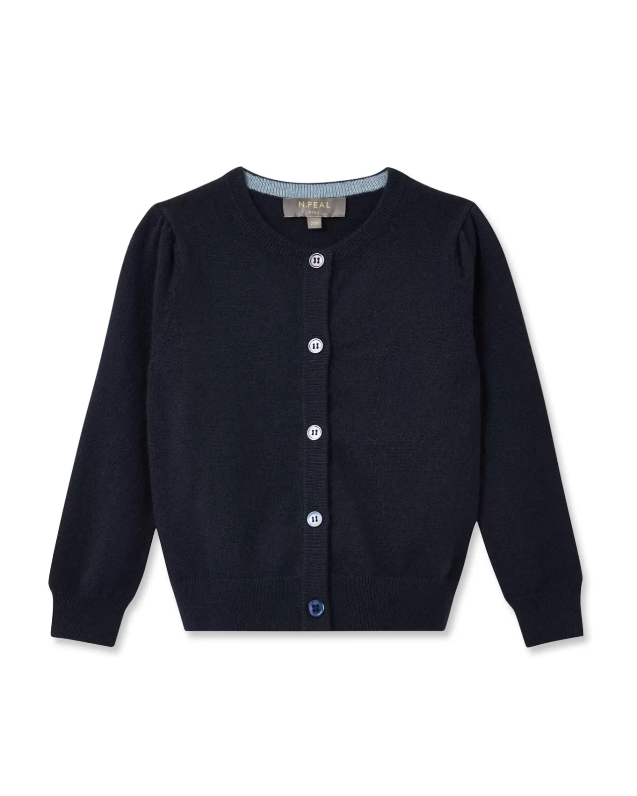 Children N.Peal Girls | Girls Round Neck Cashmere Cardigan