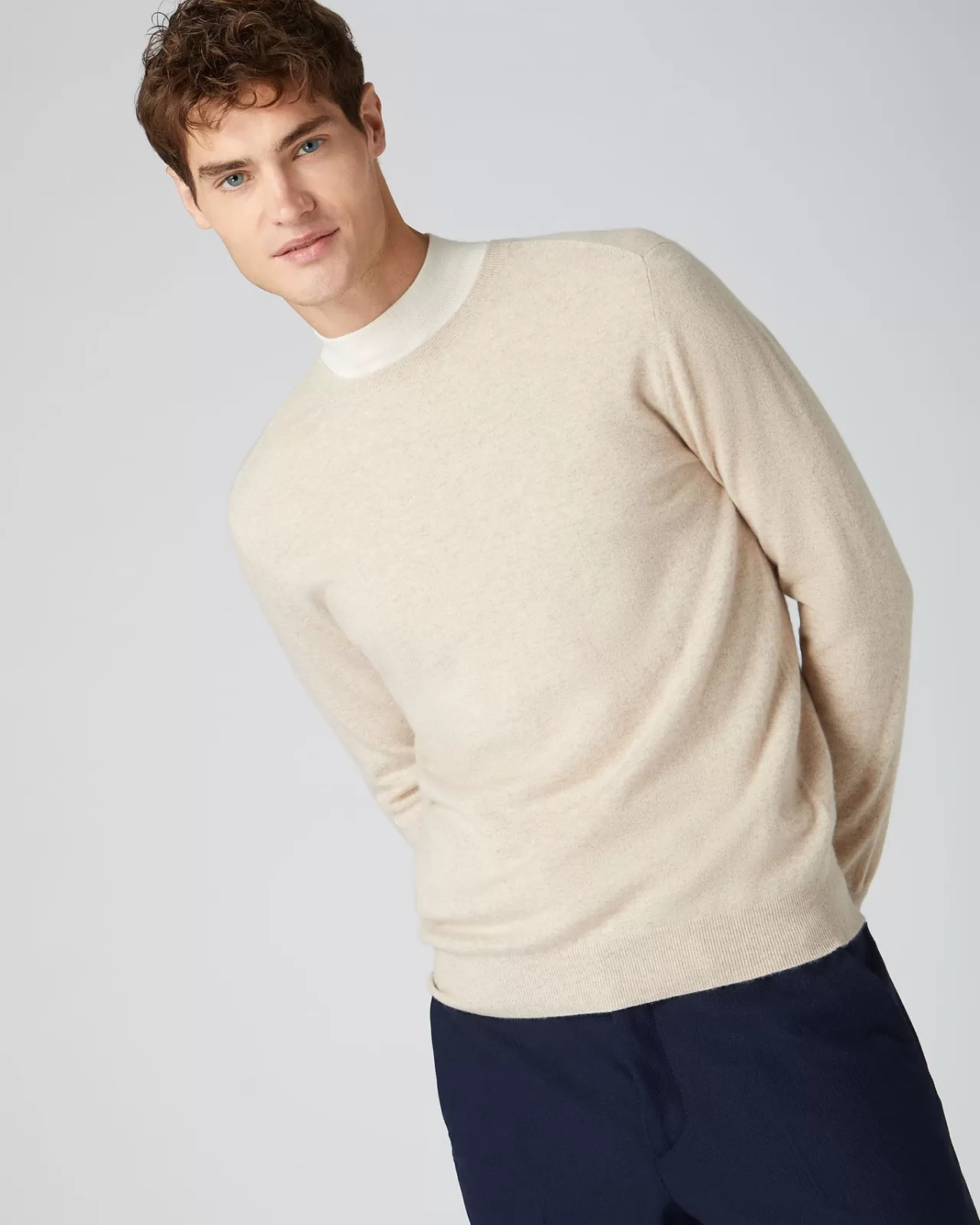 Men N.Peal Round Necks | Men'S Baby Cashmere Round Neck Jumper