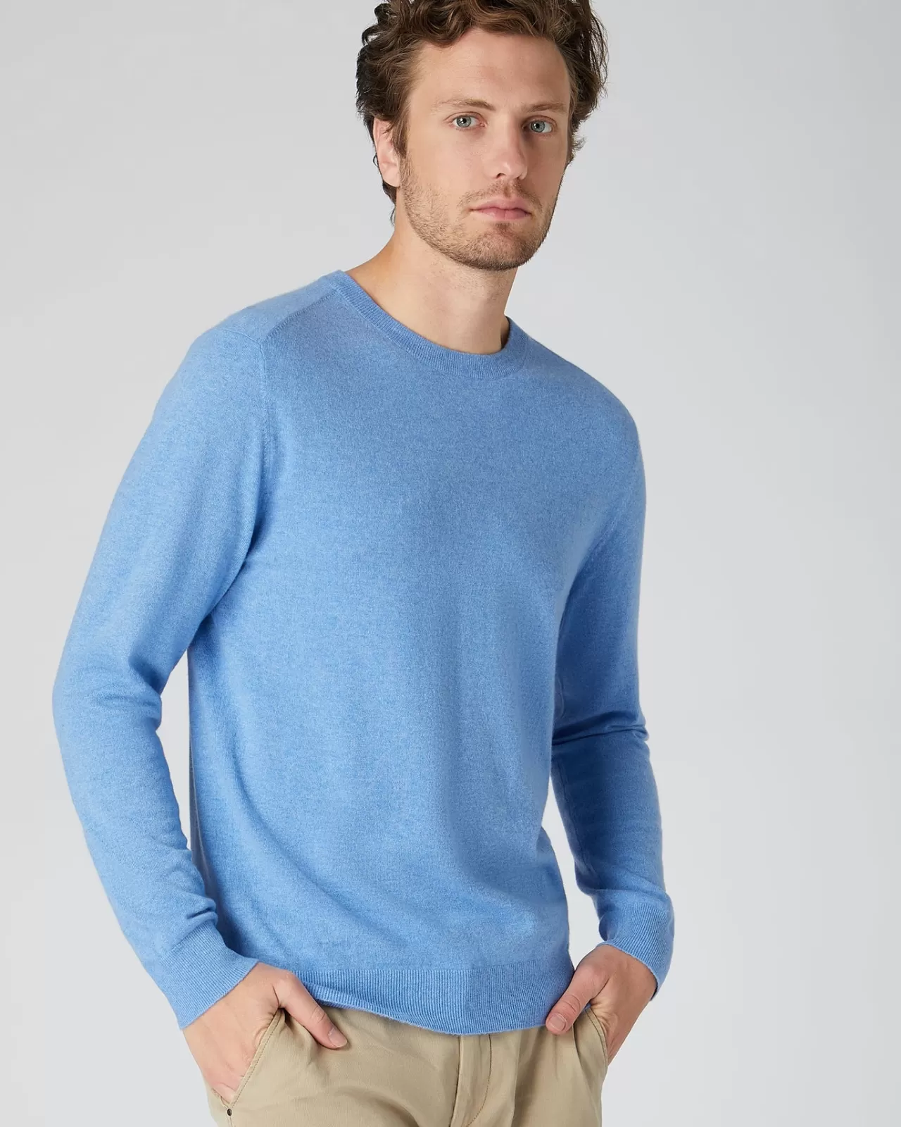 Men N.Peal Round Necks | Men'S Baby Cashmere Round Neck Jumper