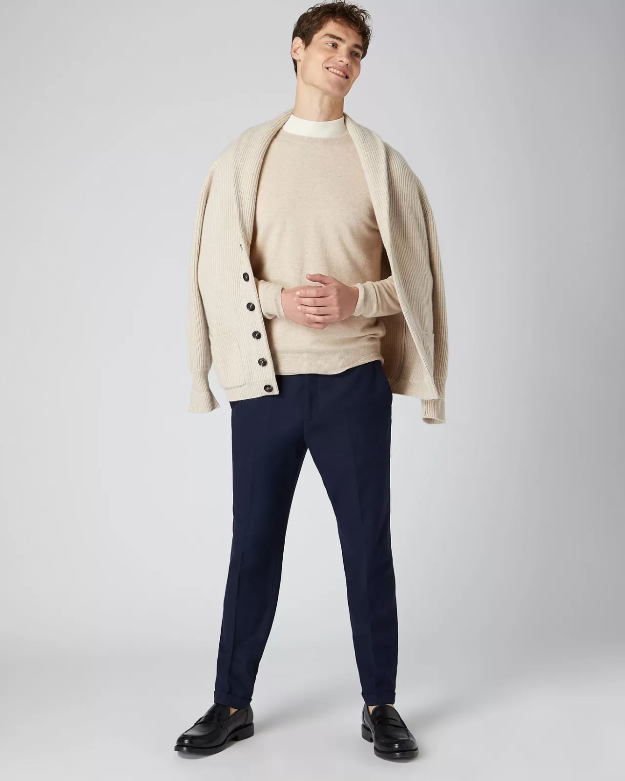 Men N.Peal Round Necks | Men'S Baby Cashmere Round Neck Jumper