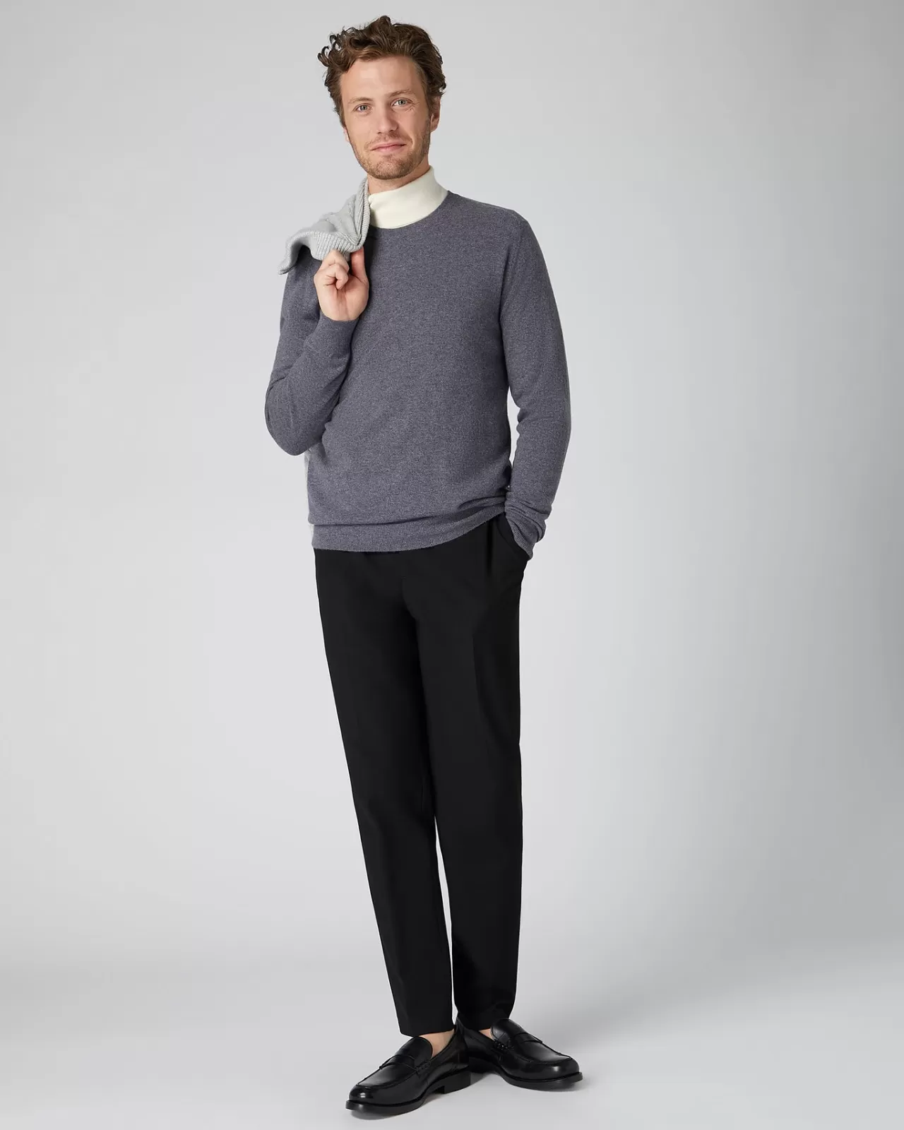 Men N.Peal Round Necks | Men'S Baby Cashmere Round Neck Jumper