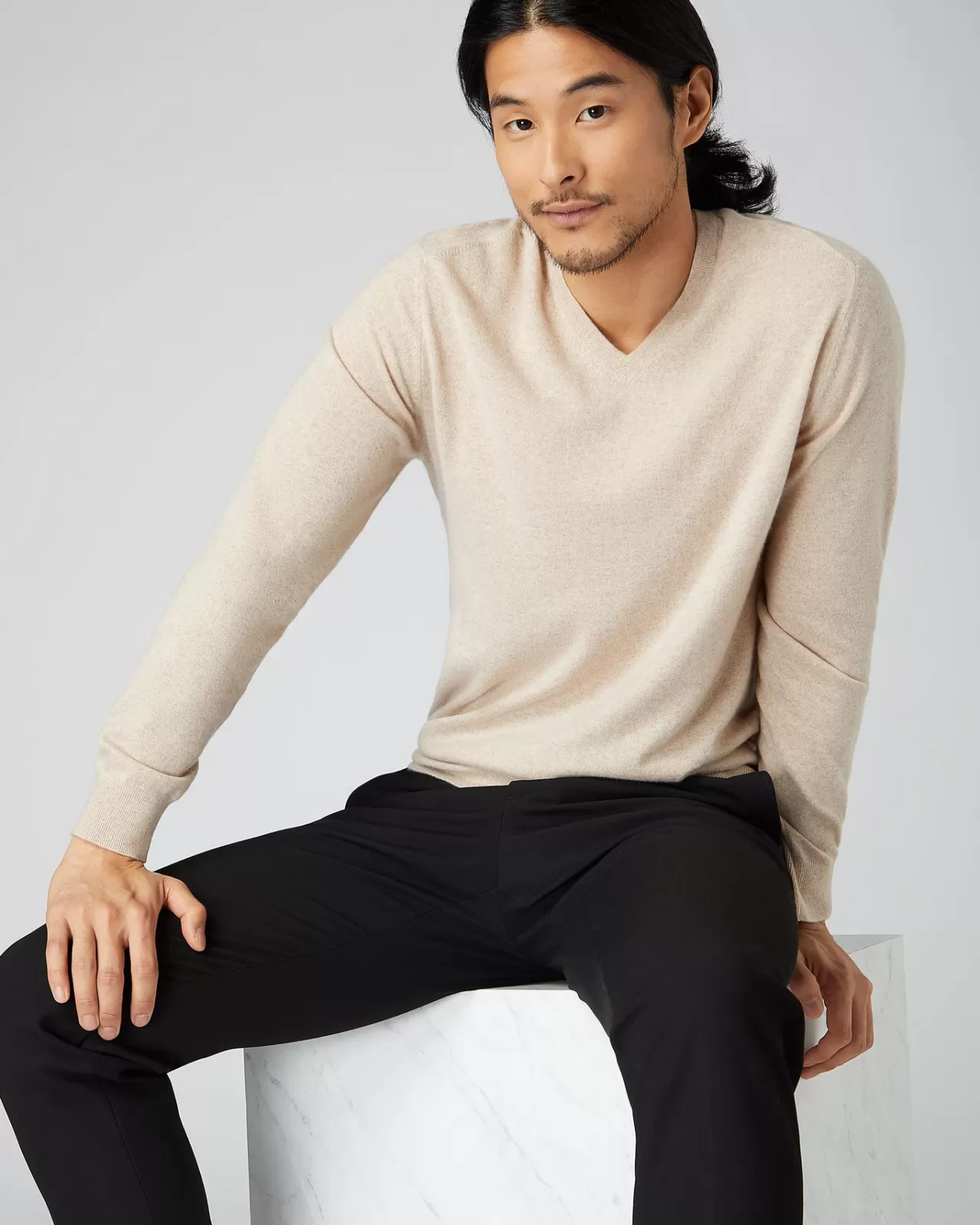 Men N.Peal V Necks | Men'S Baby Cashmere V Neck Jumper