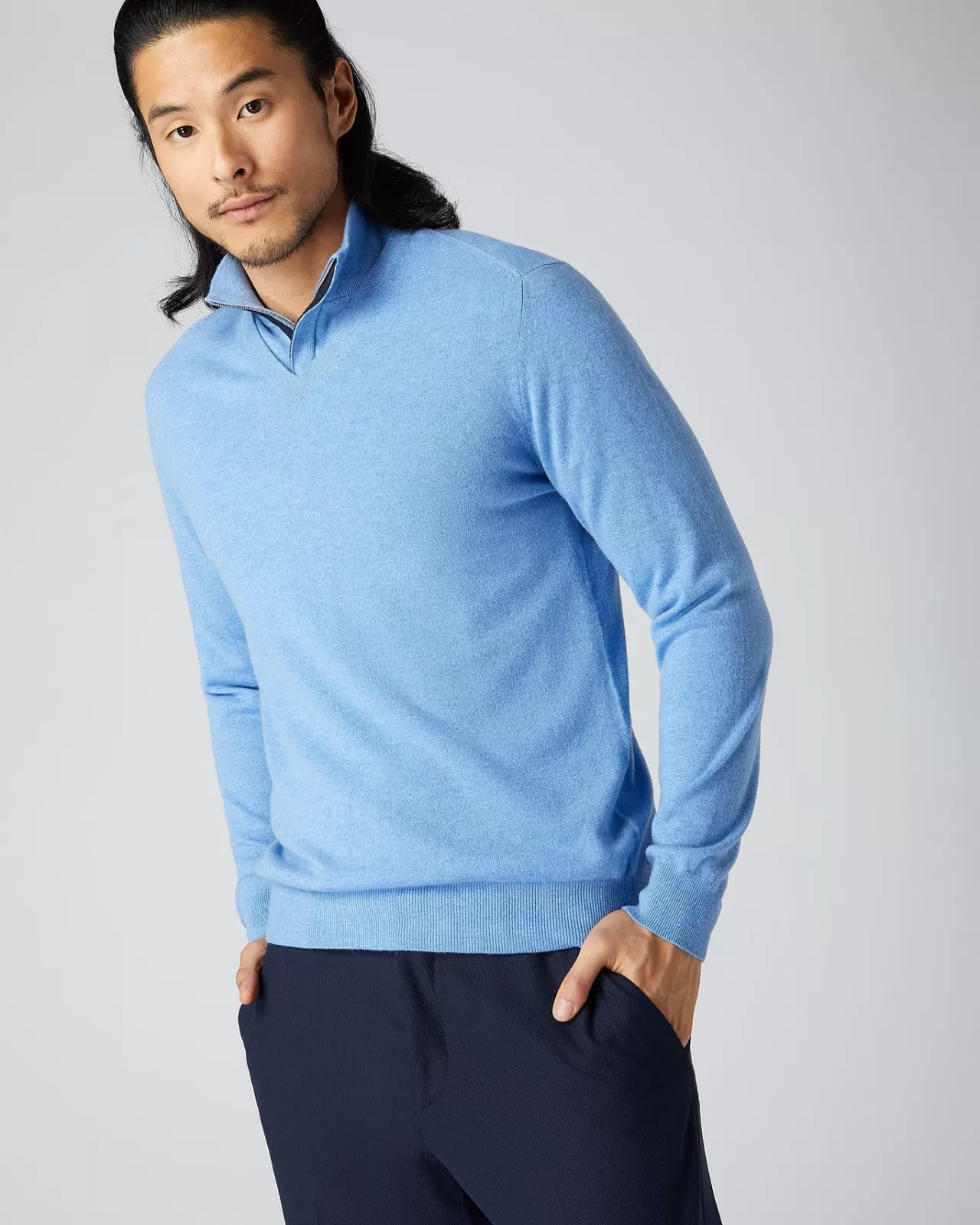 Men N.Peal V Necks | Men'S Baby Cashmere V Neck Jumper