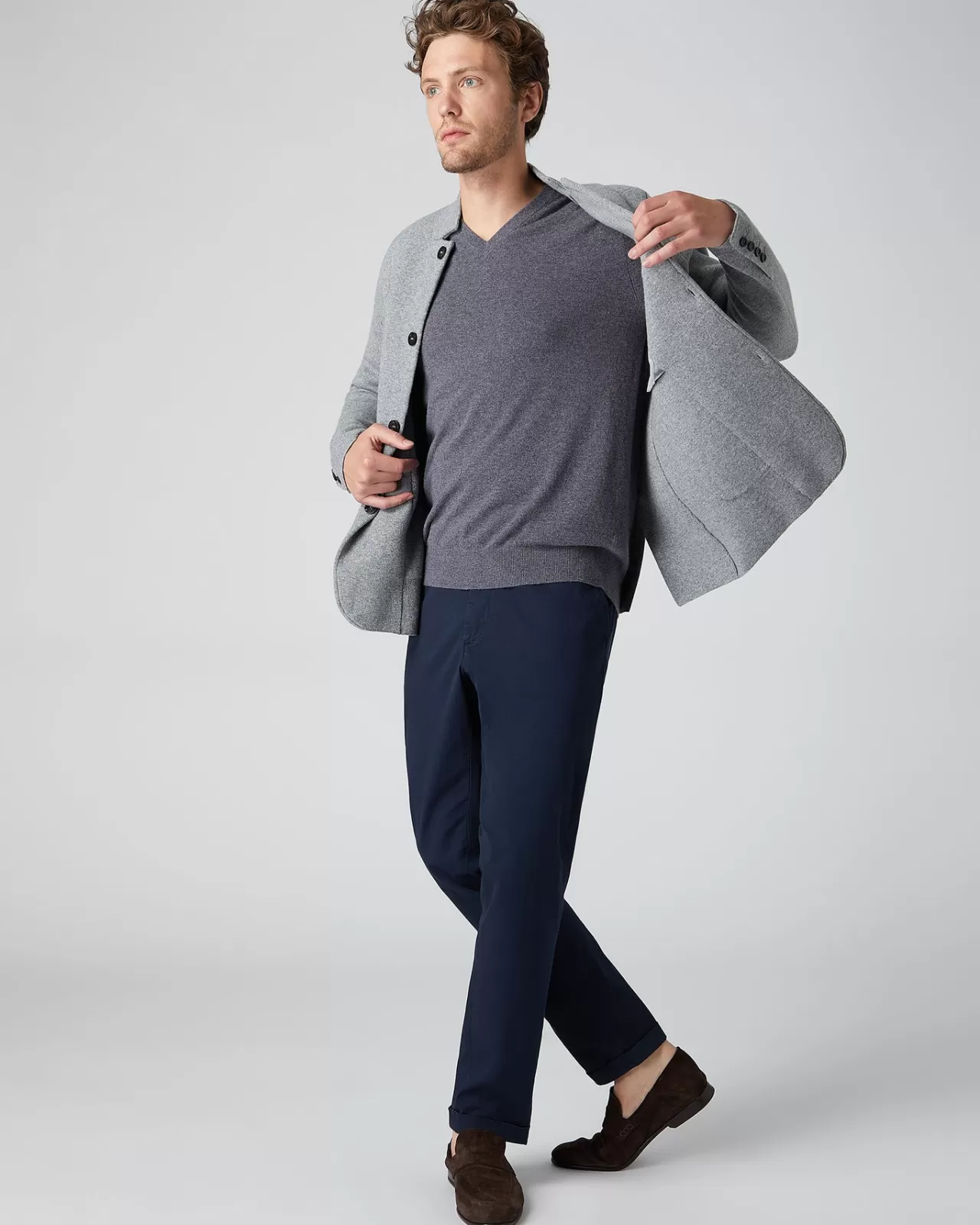 Men N.Peal V Necks | Men'S Baby Cashmere V Neck Jumper