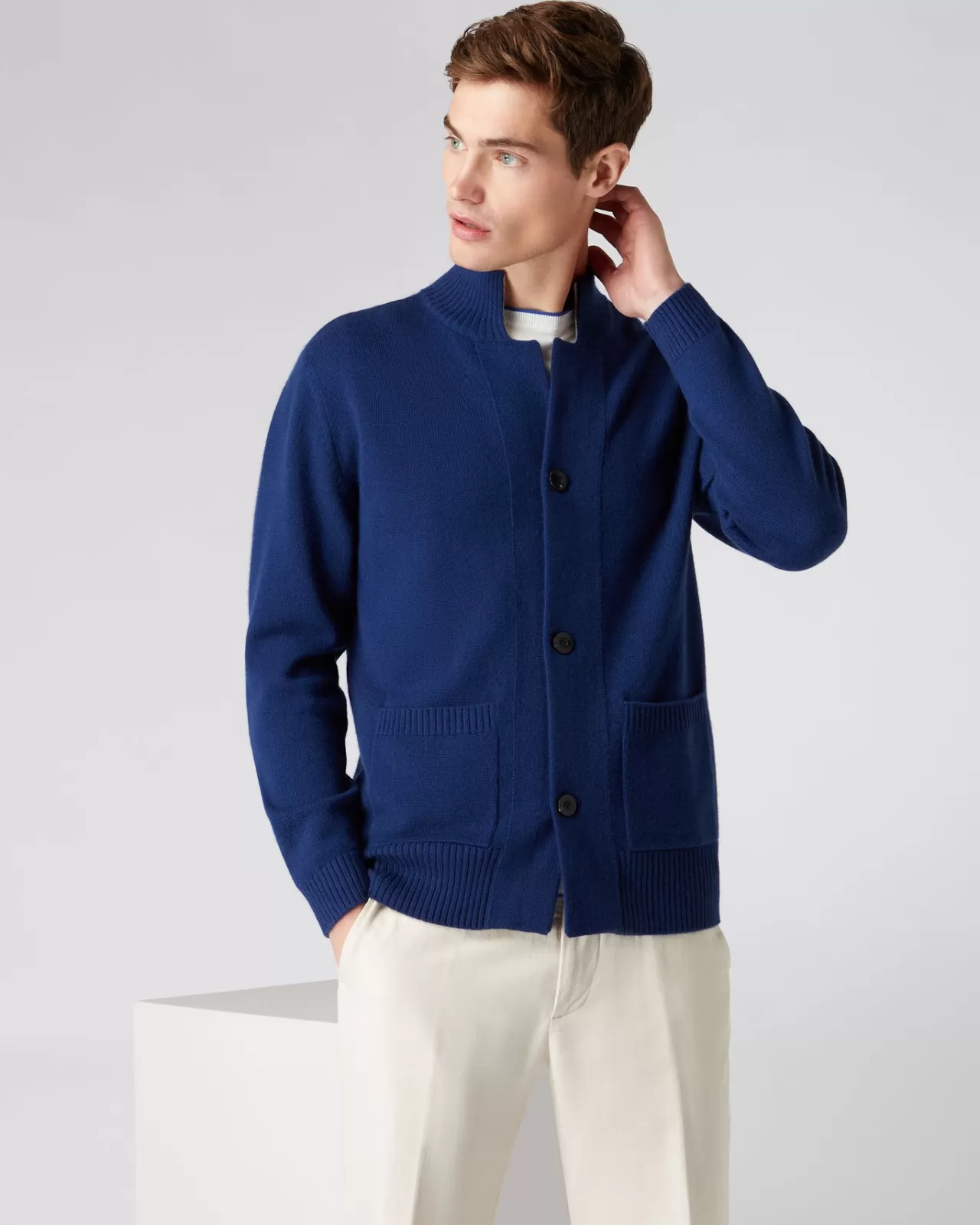 Men N.Peal Cardigans | Men'S Button Through Cashmere Cardigan