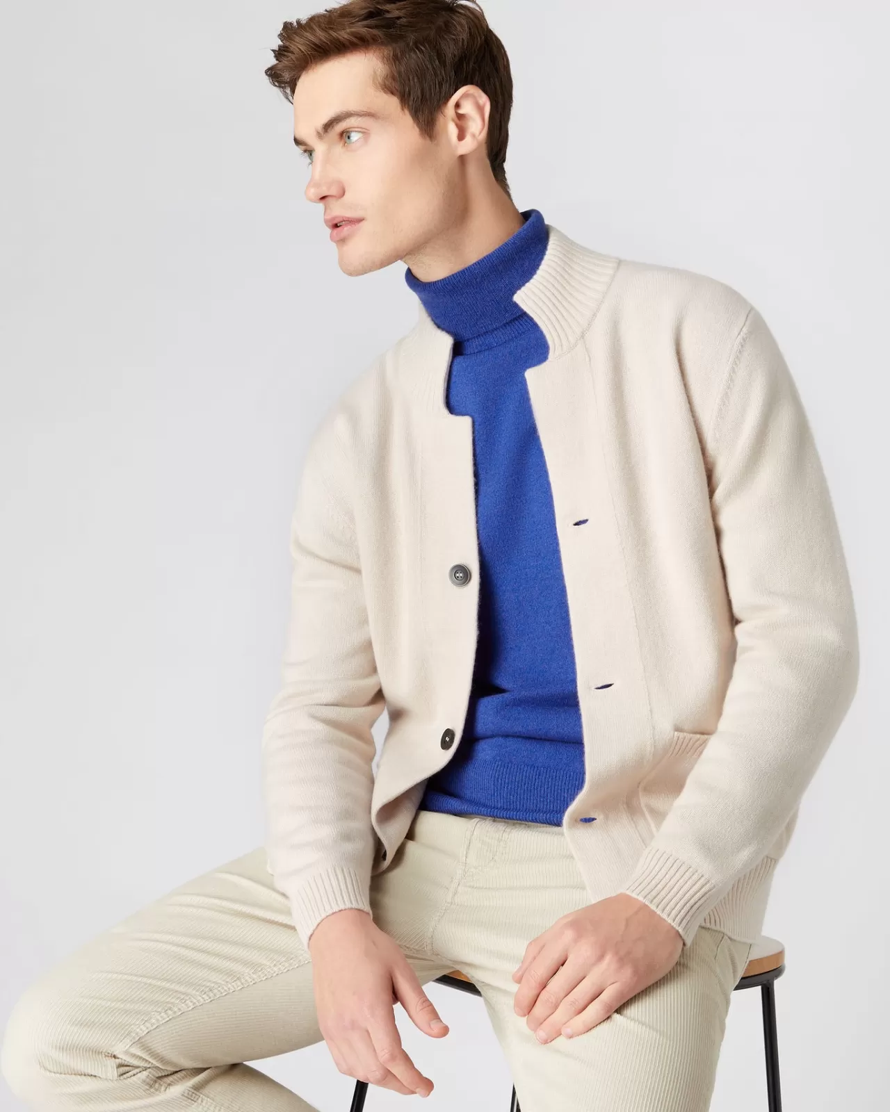 Men N.Peal Cardigans | Men'S Button Through Cashmere Cardigan