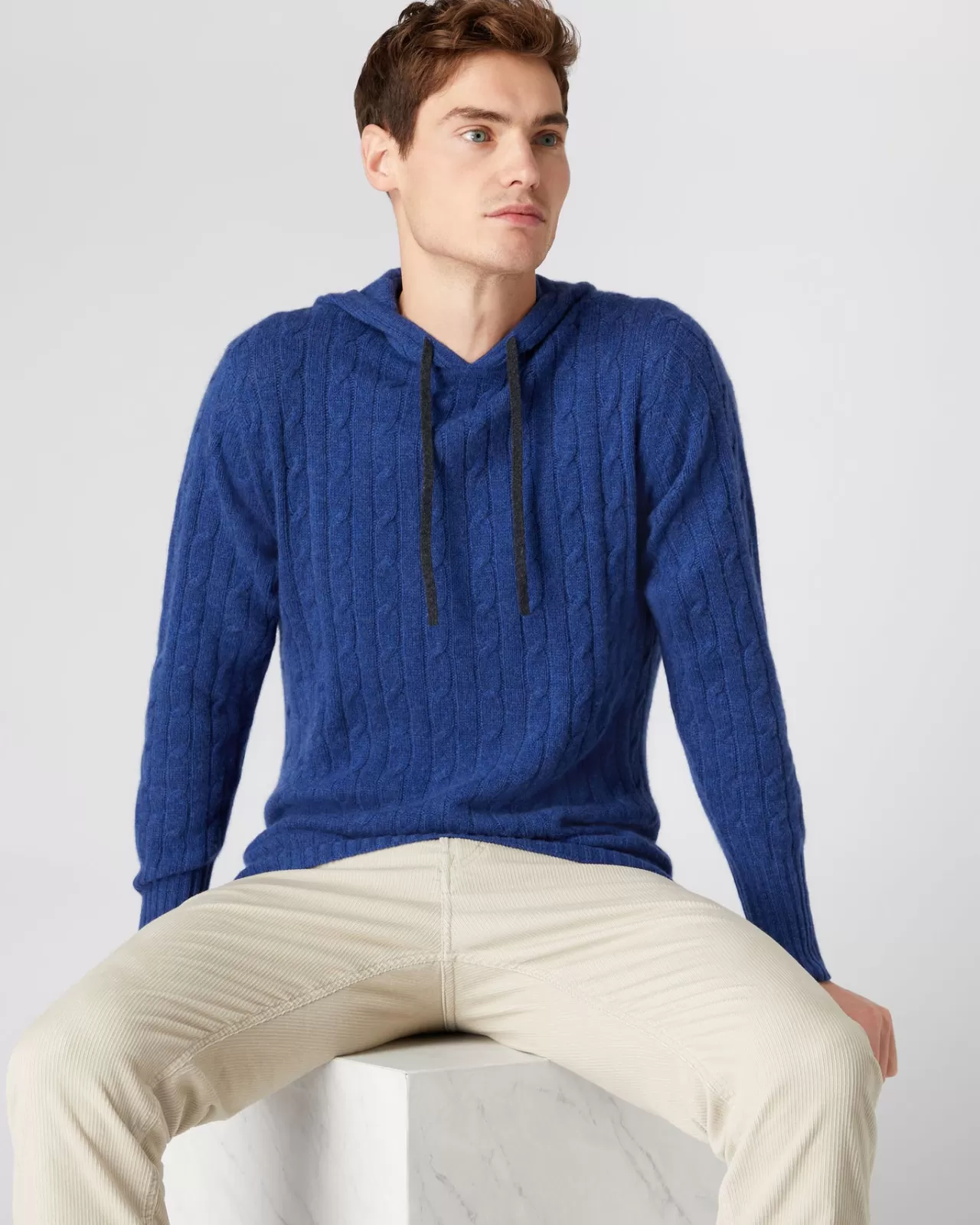 Men N.Peal Hoodies | Men'S Cable Cashmere Hoodie