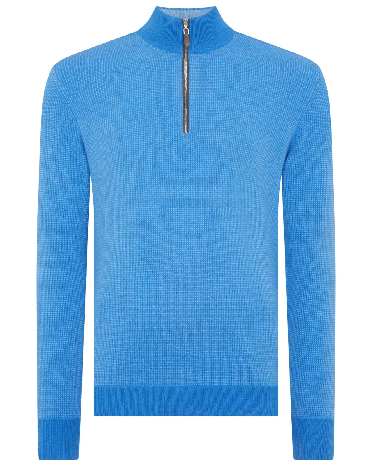 Men N.Peal Half & Full Zip Knitwear | Men'S Carnaby Half Zip Birdseye Cashmere Jumper