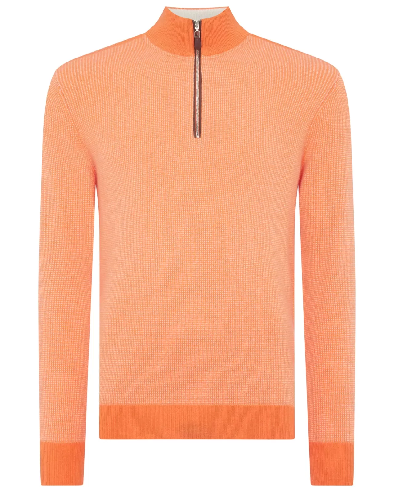 Men N.Peal Half & Full Zip Knitwear | Men'S Carnaby Half Zip Birdseye Cashmere Jumper