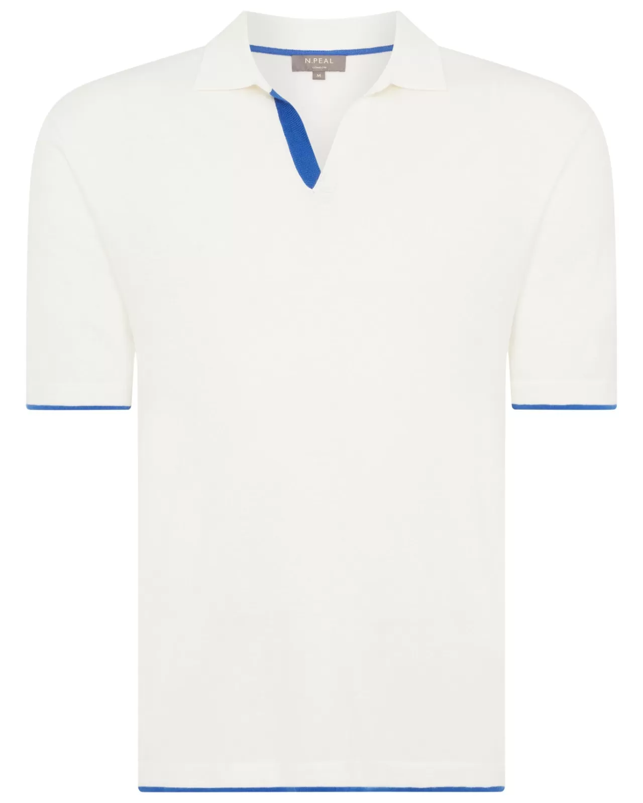 Men N.Peal Polos & T-Shirts | Men'S Contrast Cotton Cashmere Polo T Shirt