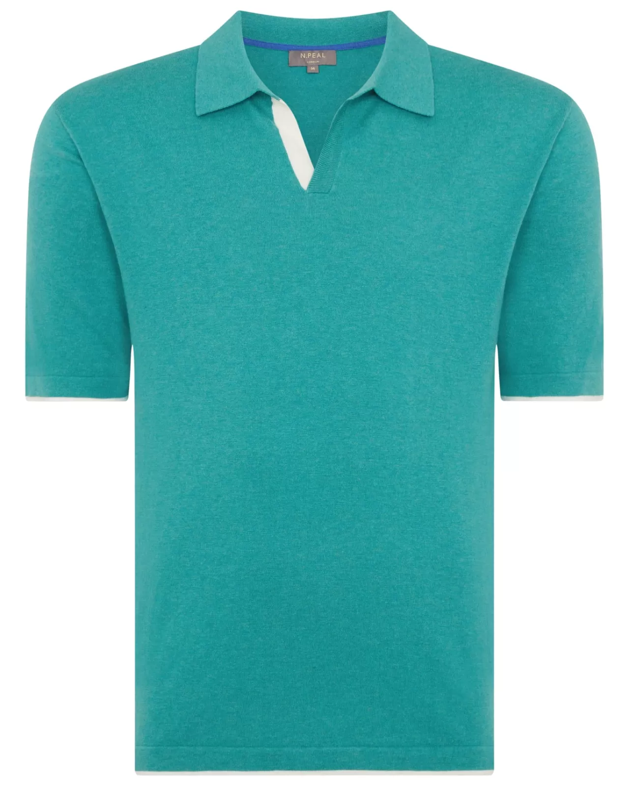 Men N.Peal Polos & T-Shirts | Men'S Contrast Cotton Cashmere Polo T Shirt