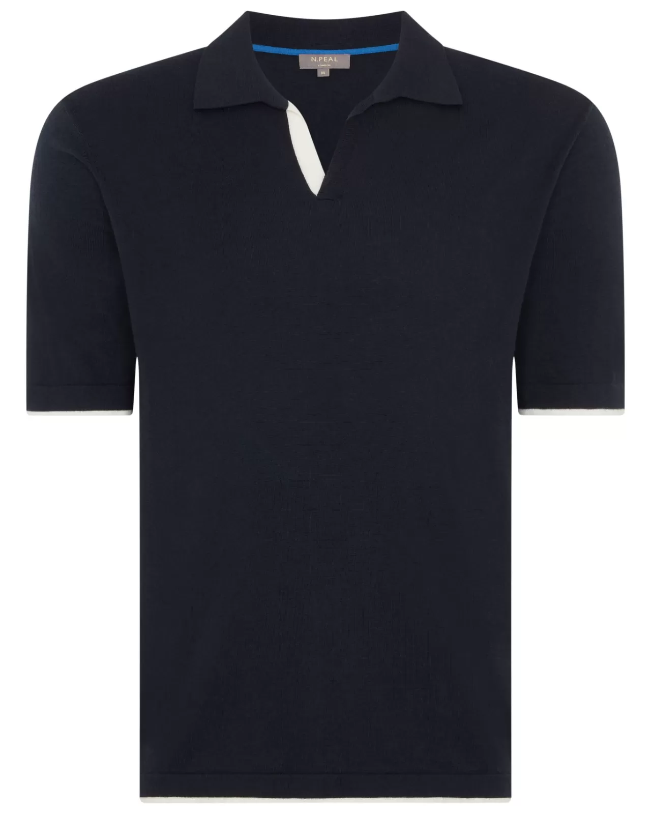 Men N.Peal Polos & T-Shirts | Men'S Contrast Cotton Cashmere Polo T Shirt