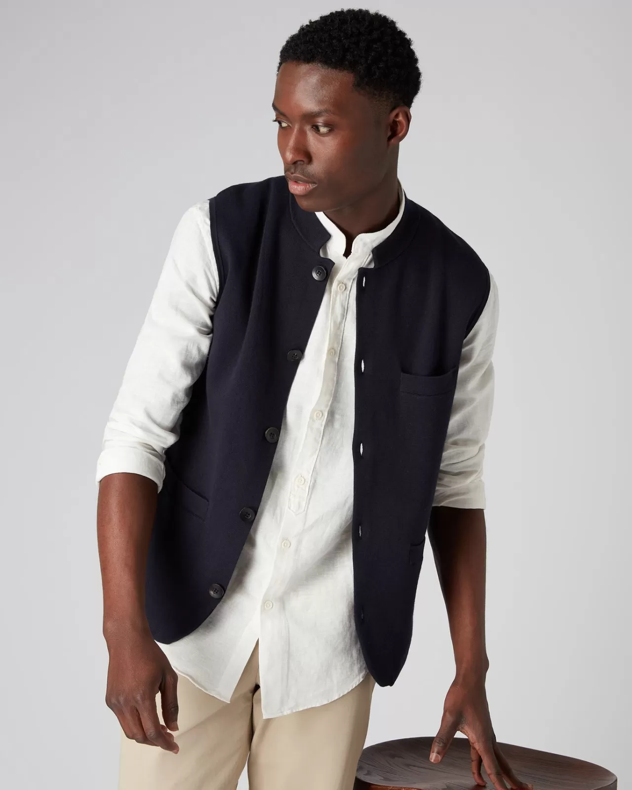 Men N.Peal Gilets & Waistcoats | Men'S Cotton Cashmere Waistcoat