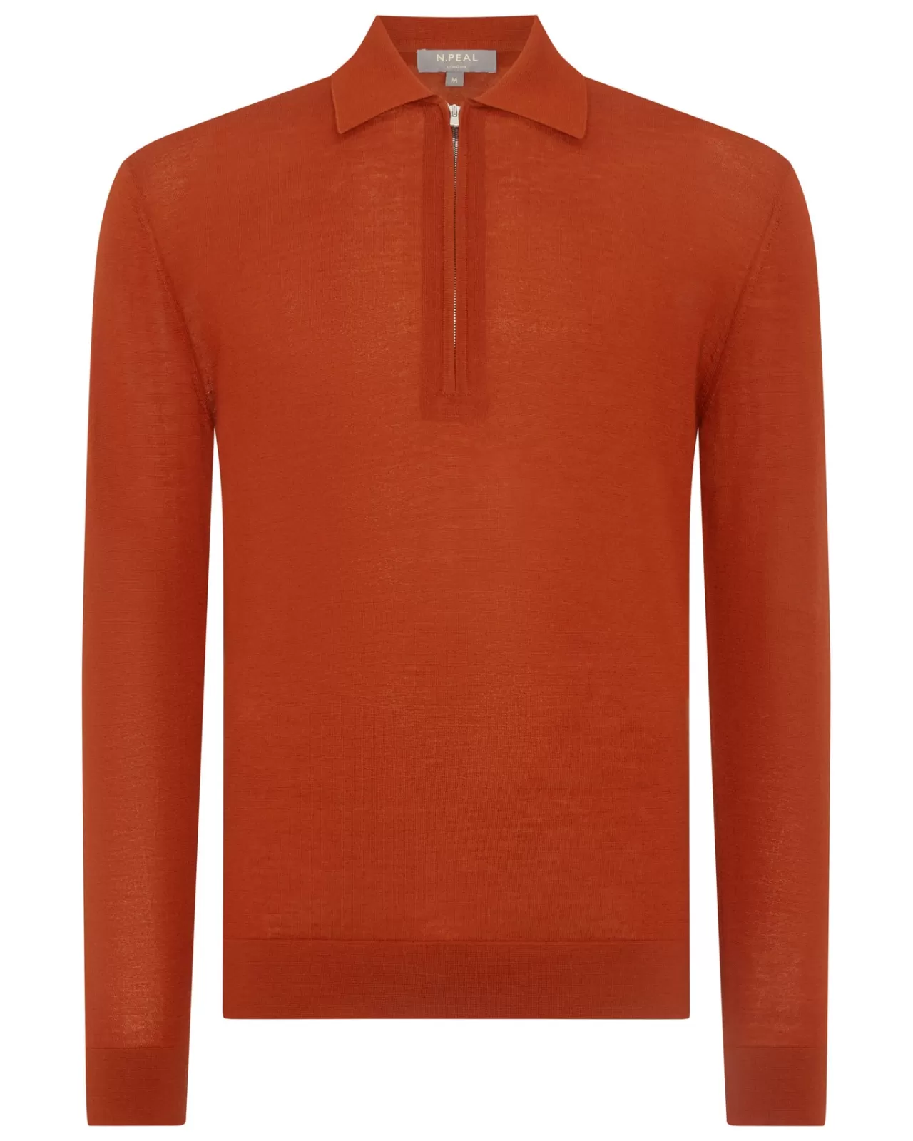 Men N.Peal Half & Full Zip Knitwear | Men'S Fine Gauge Cashmere Half Zip Shirt