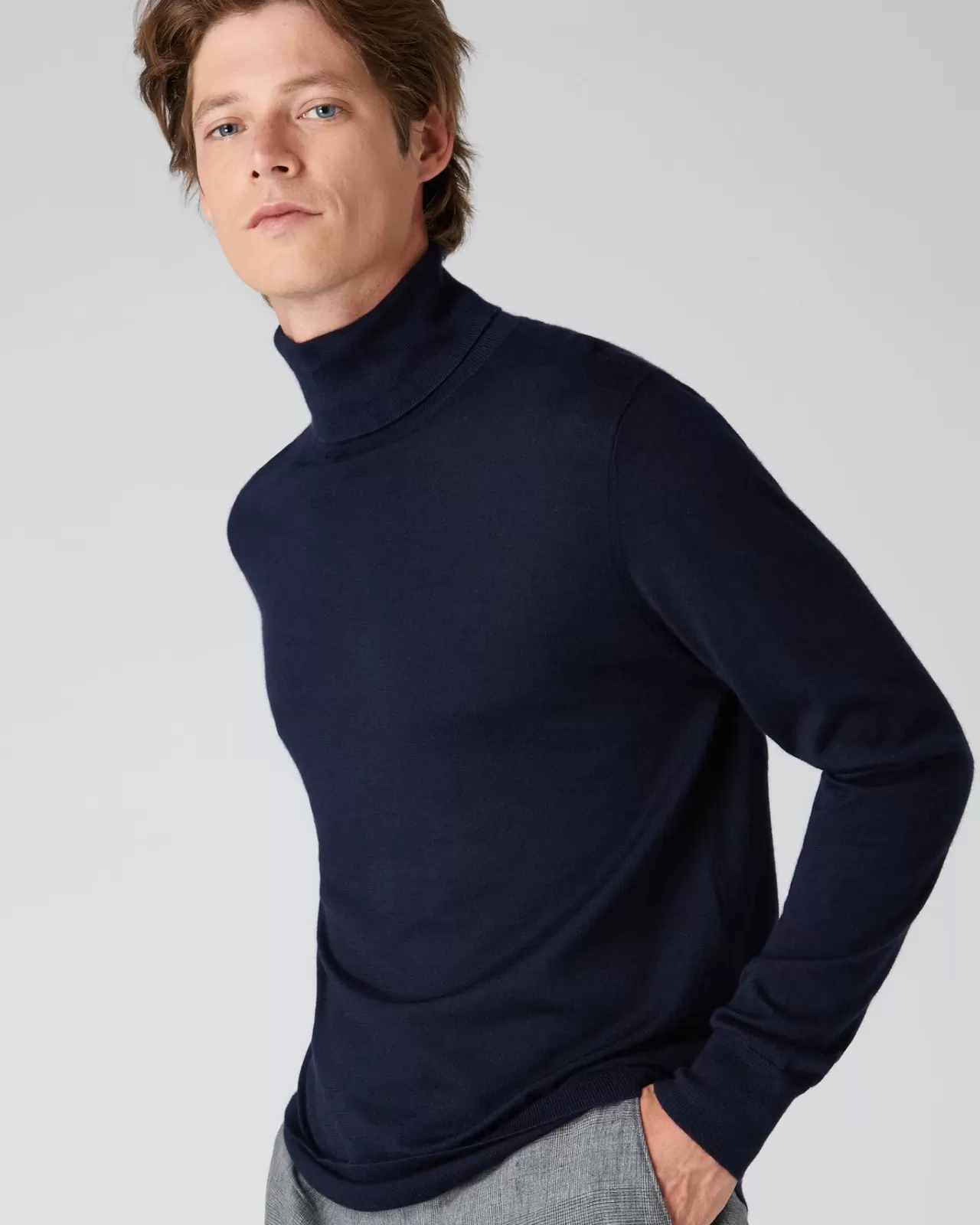 Men N.Peal Roll Necks | Men'S Fine Gauge Cashmere Roll Neck Jumper