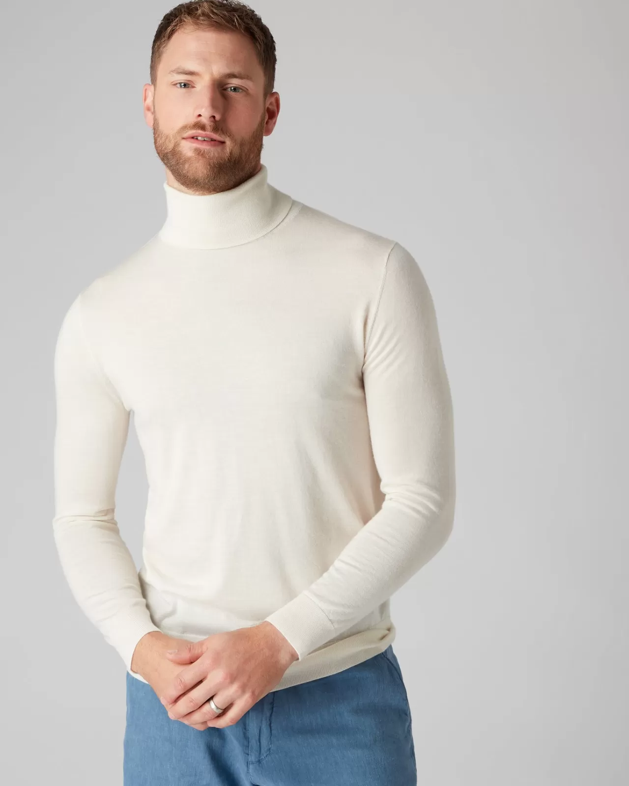 Men N.Peal Roll Necks | Men'S Fine Gauge Cashmere Roll Neck Jumper