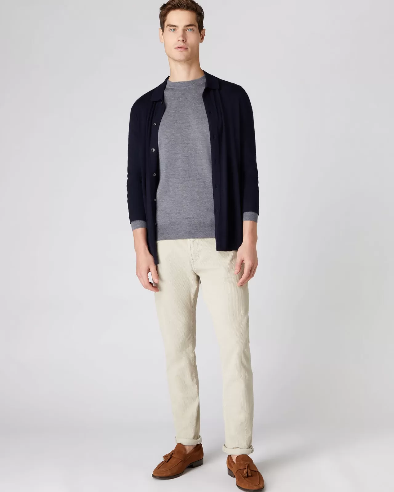 Men N.Peal Round Necks | Men'S Fine Gauge Cashmere Round Neck Jumper