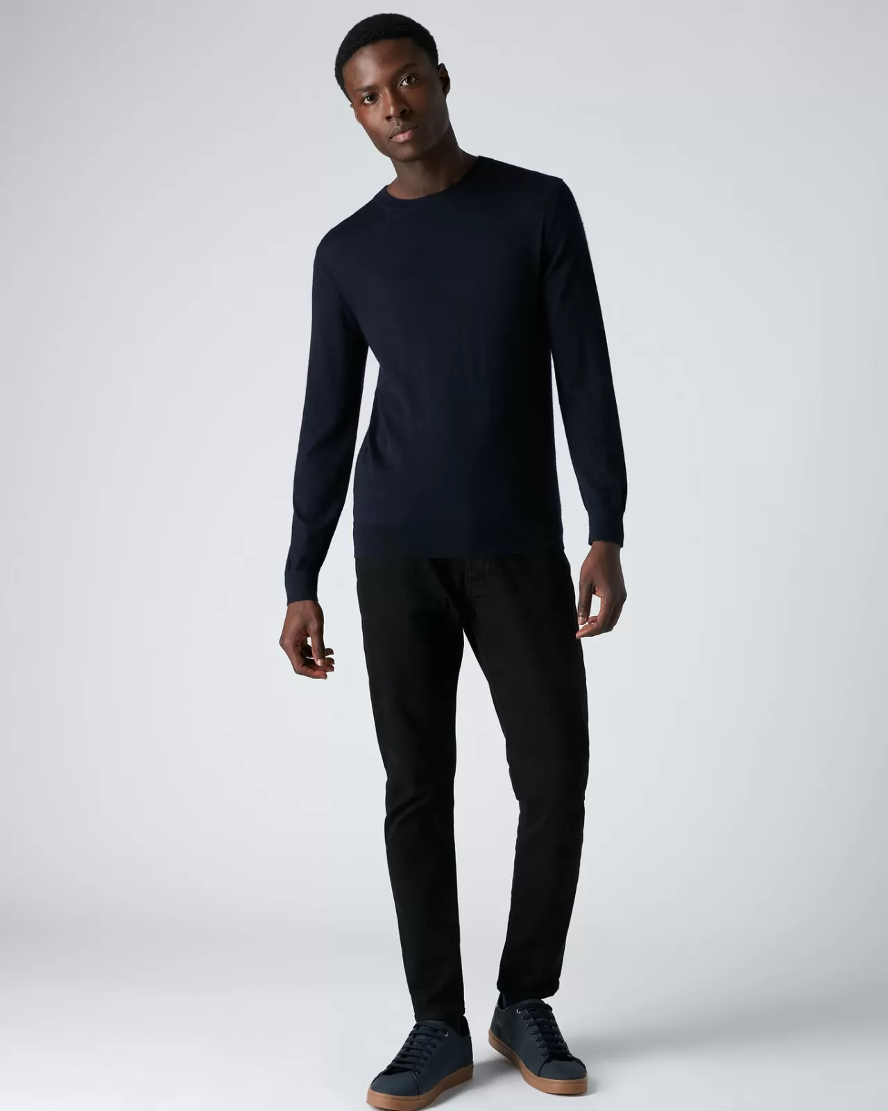 Men N.Peal Round Necks | Men'S Fine Gauge Cashmere Round Neck Jumper