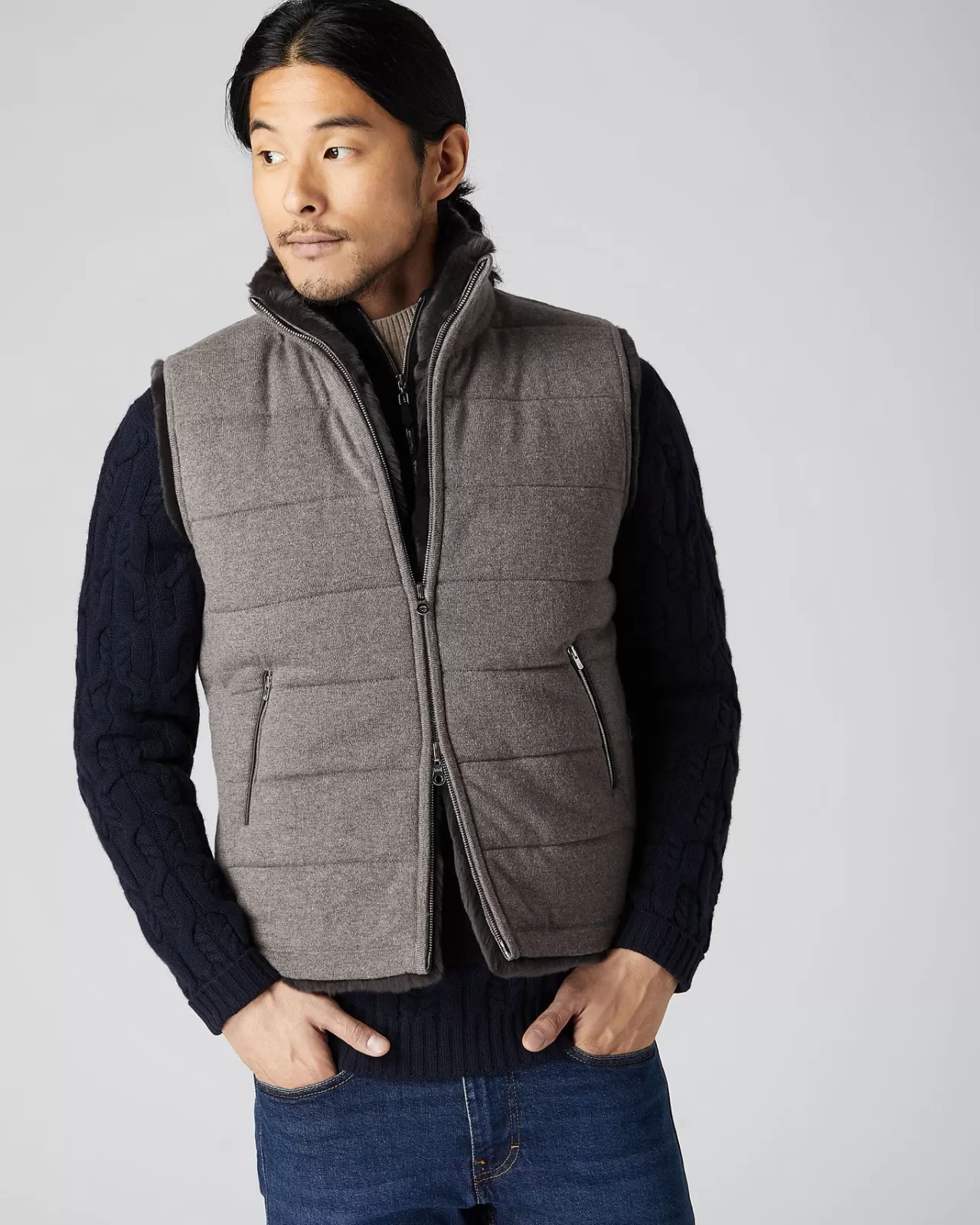 Men N.Peal Gilets & Waistcoats | Men'S Fur Lined Gilet