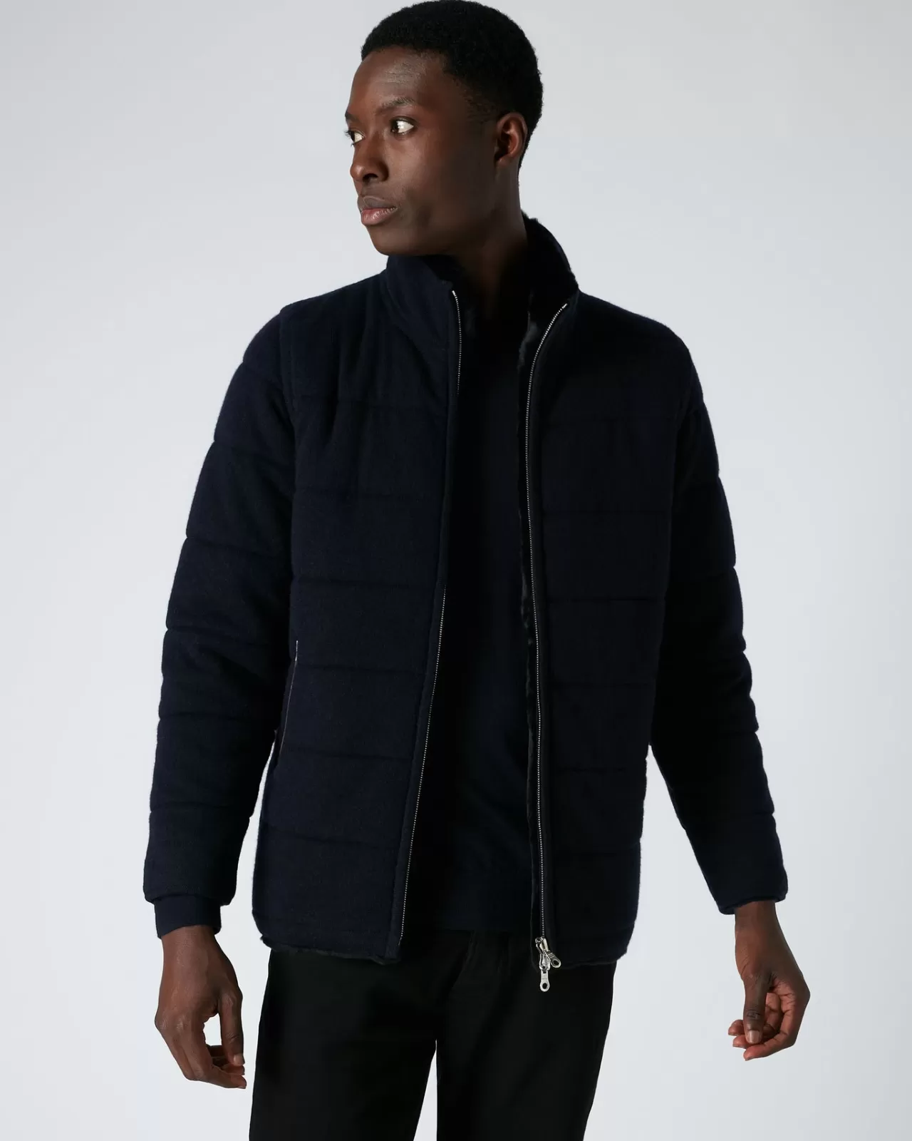 Men N.Peal Coats & Jackets | Men'S Fur Lined Quilted Jacket