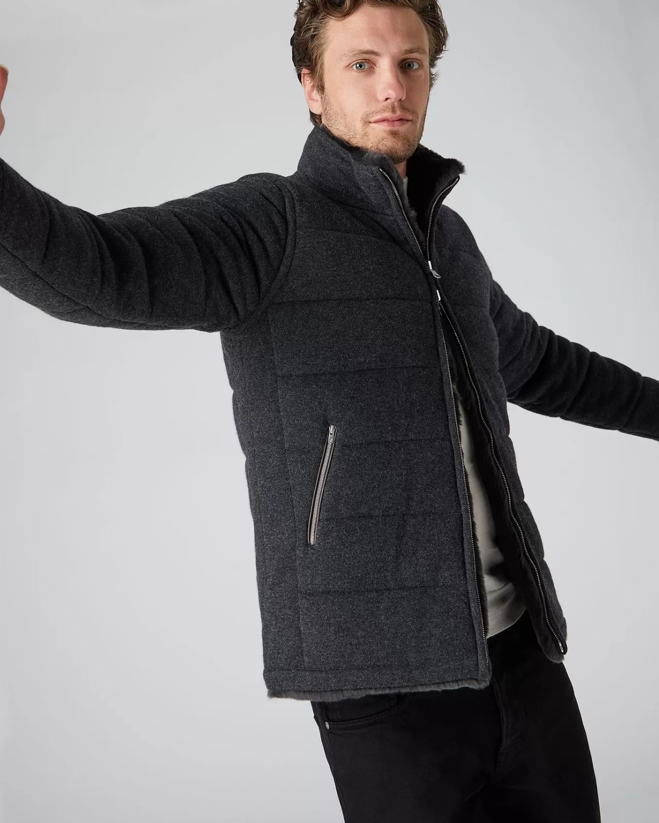 mens_fur_lined_quilted_jacket_4.webp Men N.Peal Coats & Jackets | Men'S Fur Lined Quilted Jacket