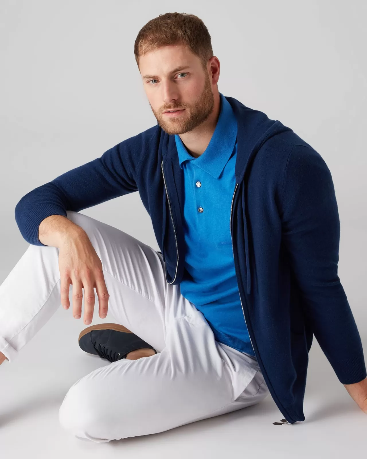 Men N.Peal Cardigans | Men'S Hooded Zipped Cashmere Top