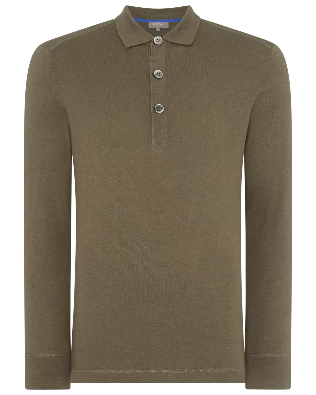 Men N.Peal Polos & T-Shirts | Men'S Long Sleeve Cotton Cashmere Polo Shirt