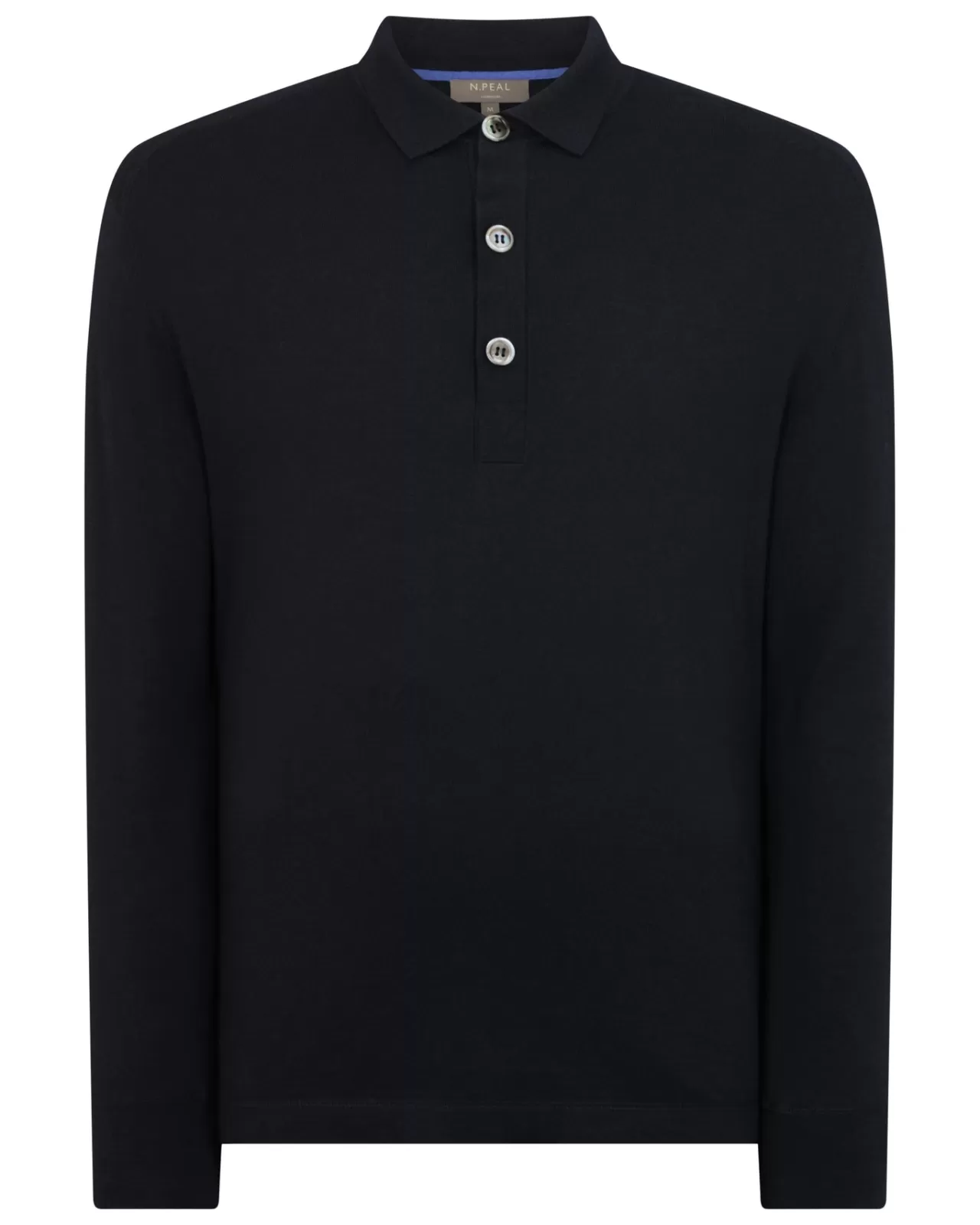 Men N.Peal Polos & T-Shirts | Men'S Long Sleeve Cotton Cashmere Polo Shirt