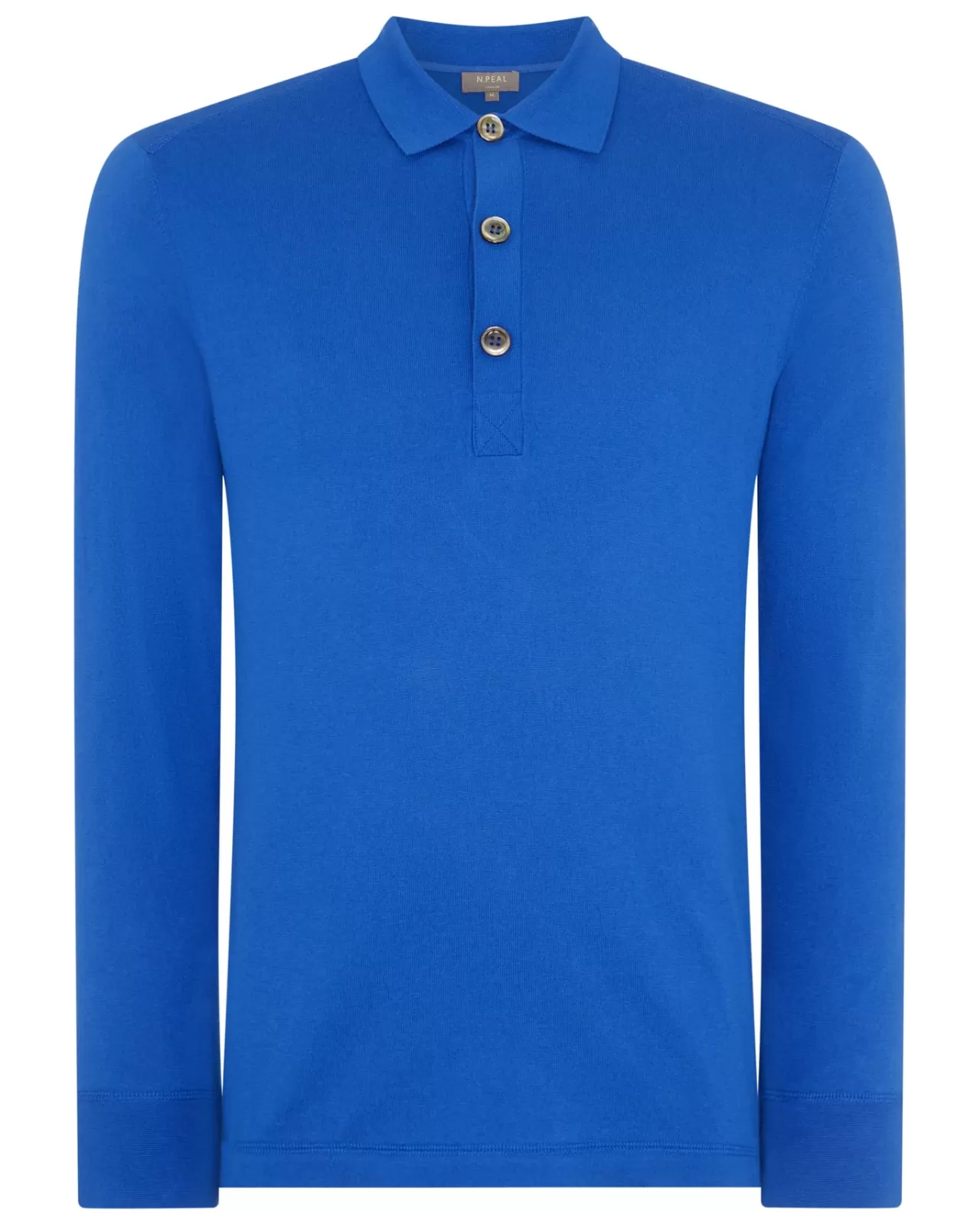 Men N.Peal Polos & T-Shirts | Men'S Long Sleeve Cotton Cashmere Polo Shirt