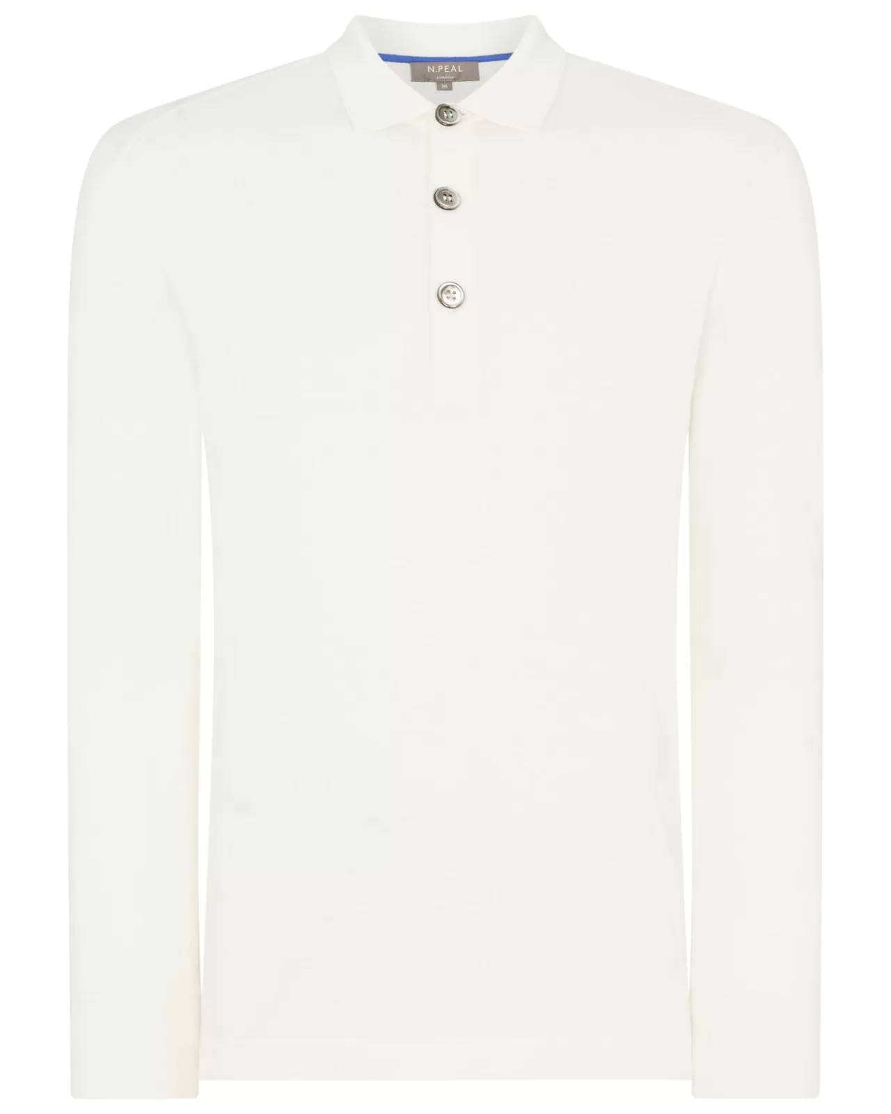 Men N.Peal Polos & T-Shirts | Men'S Long Sleeve Cotton Cashmere Polo Shirt