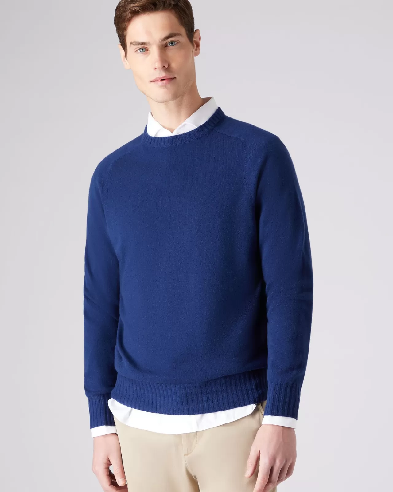 Men N.Peal Round Necks | Men'S Raglan Round Neck Cashmere Jumper