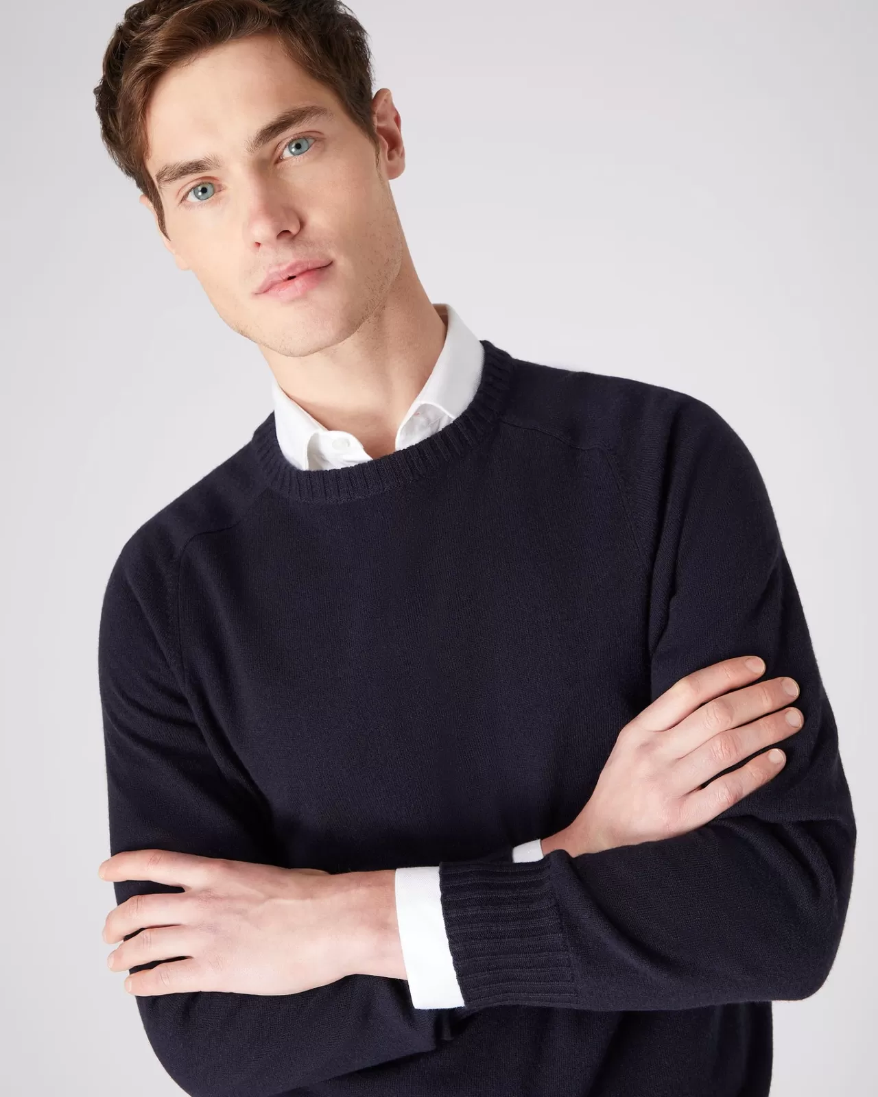 Men N.Peal Round Necks | Men'S Raglan Round Neck Cashmere Jumper