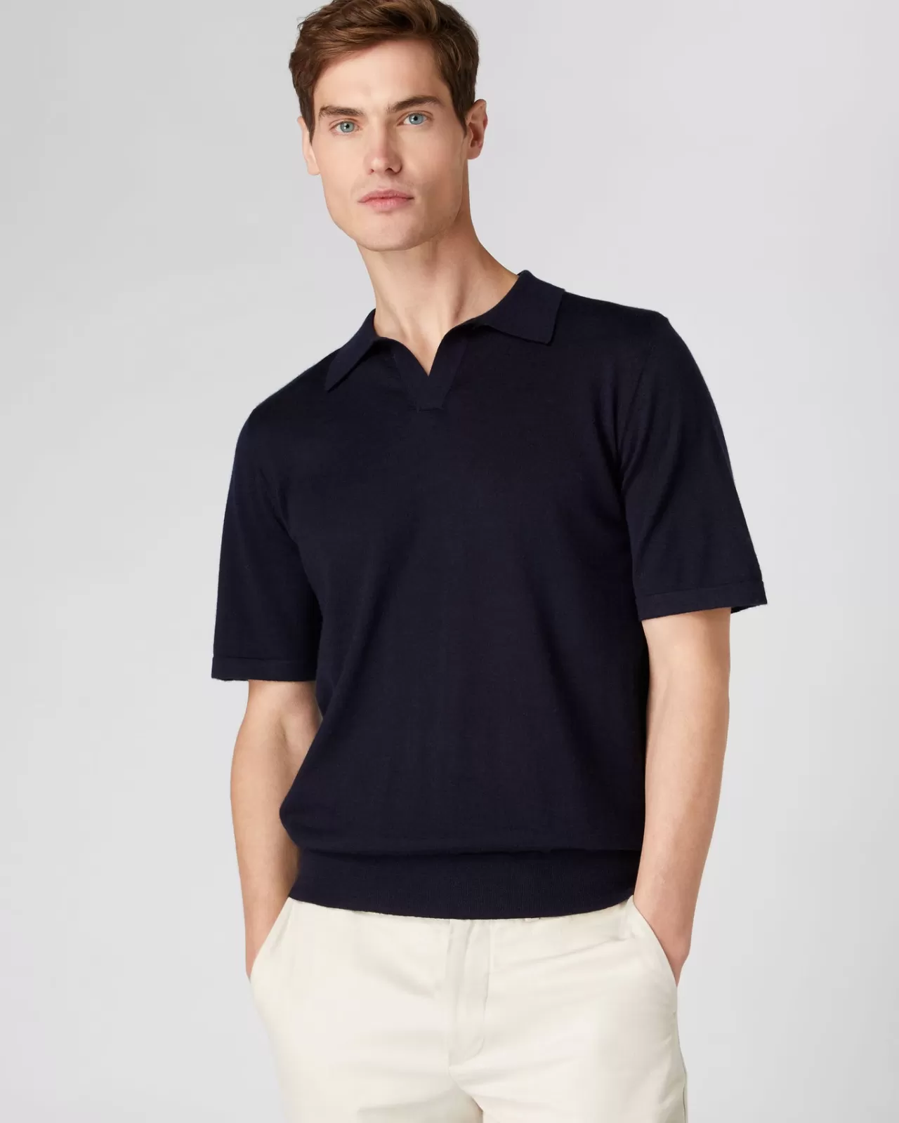 Men N.Peal Polos & T-Shirts | Men'S Relaxed Polo Cashmere T Shirt