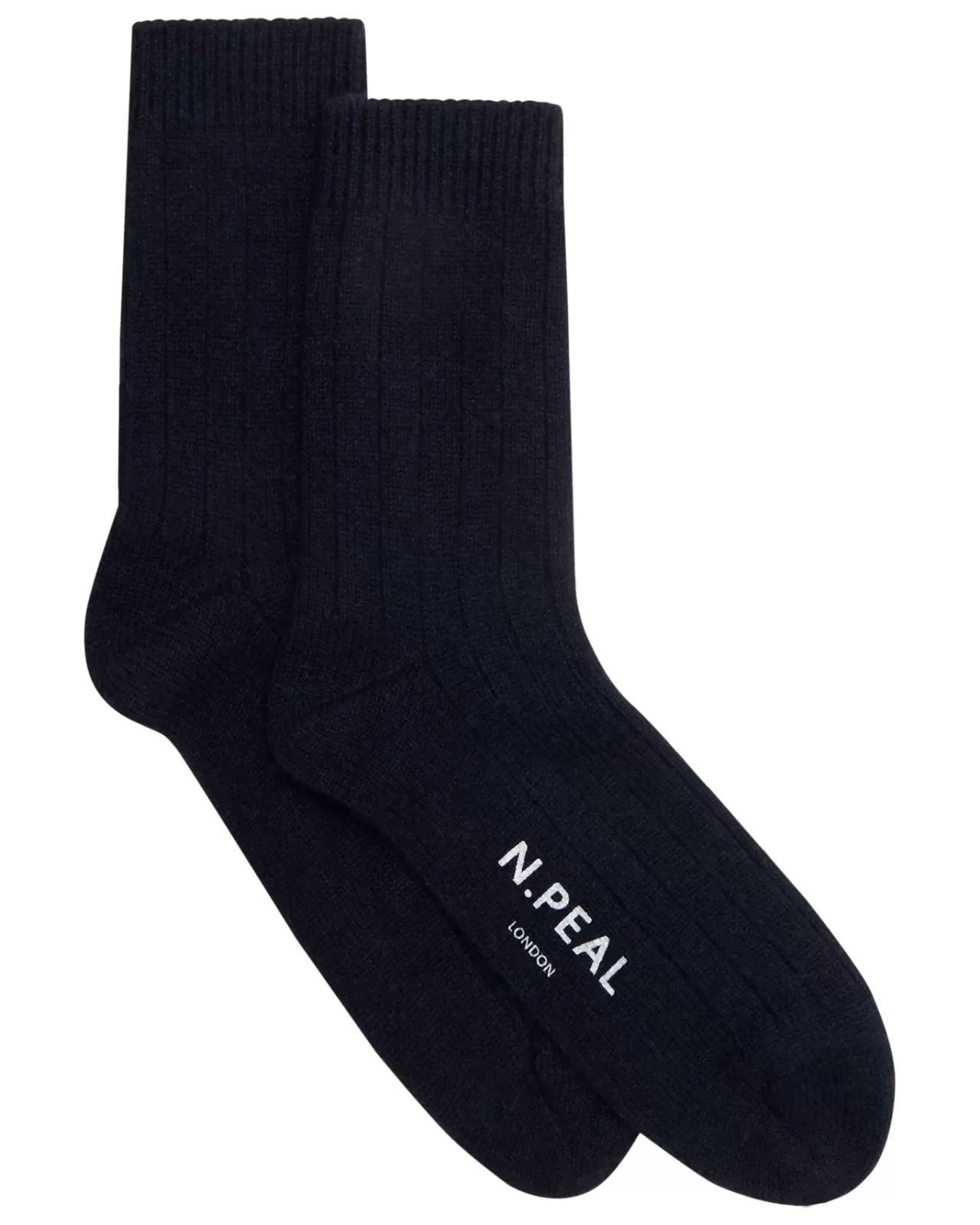 Men N.Peal Socks | Men'S Rib Cashmere House Socks