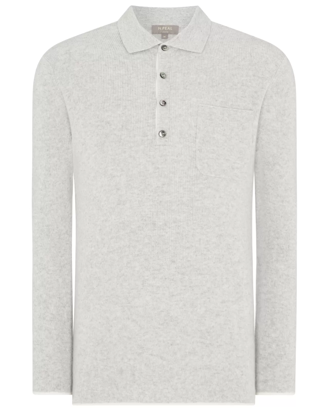 Men N.Peal Polos & T-Shirts | Men'S Ribbed Cashmere Polo Shirt