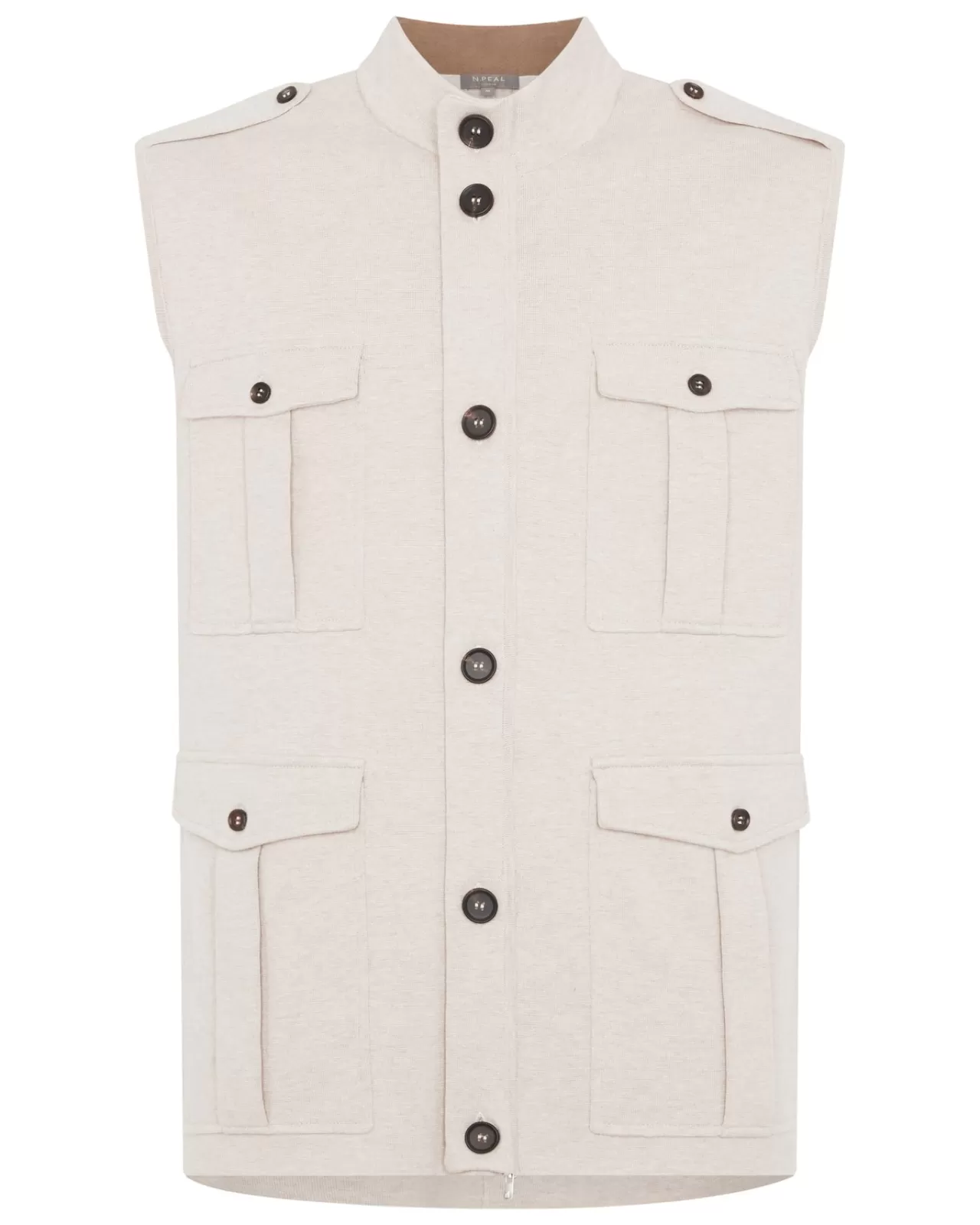 Men N.Peal Gilets & Waistcoats | Men'S Safari Cotton Cashmere Gilet