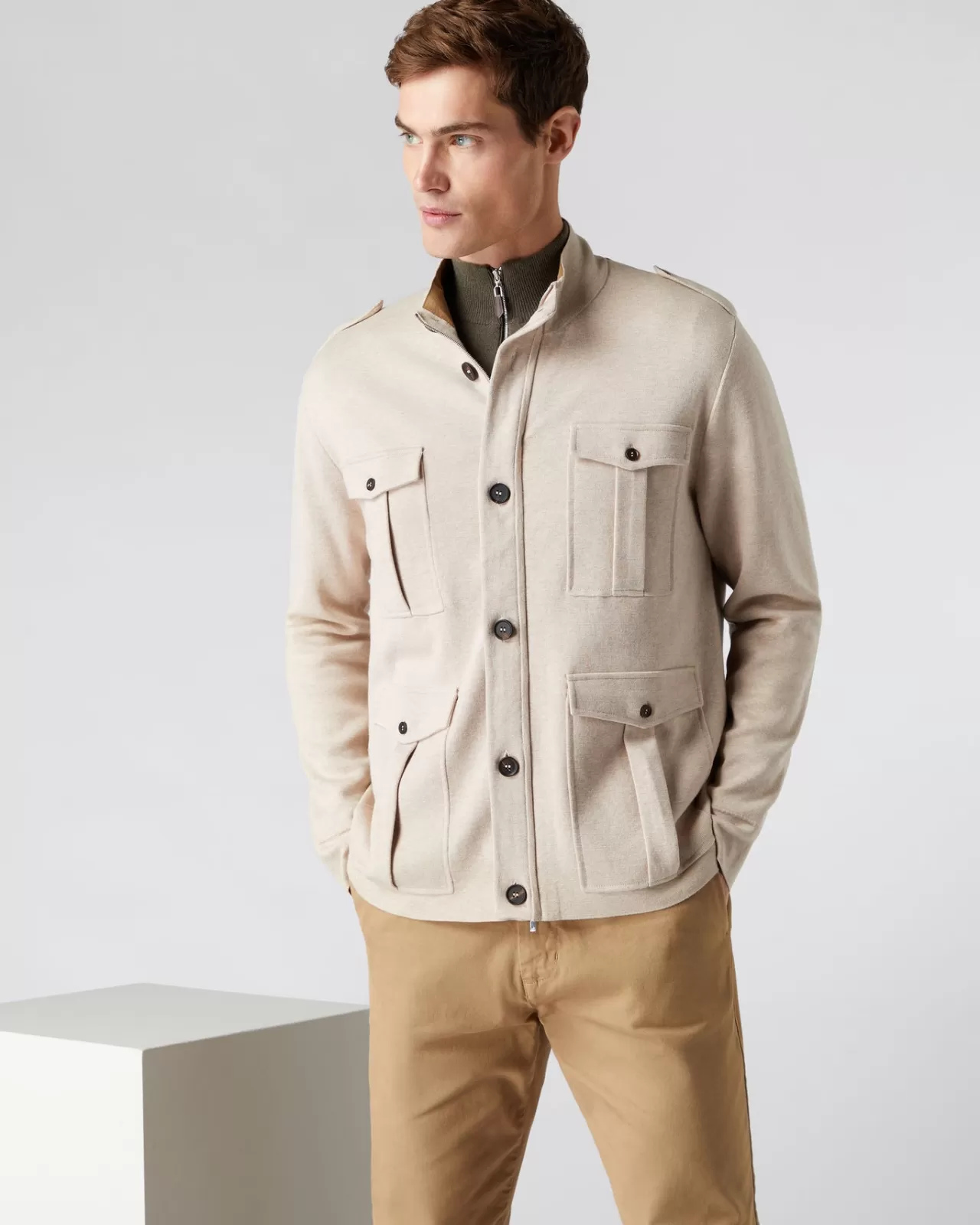 Men N.Peal Coats & Jackets | Men'S Safari Cotton Cashmere Jacket