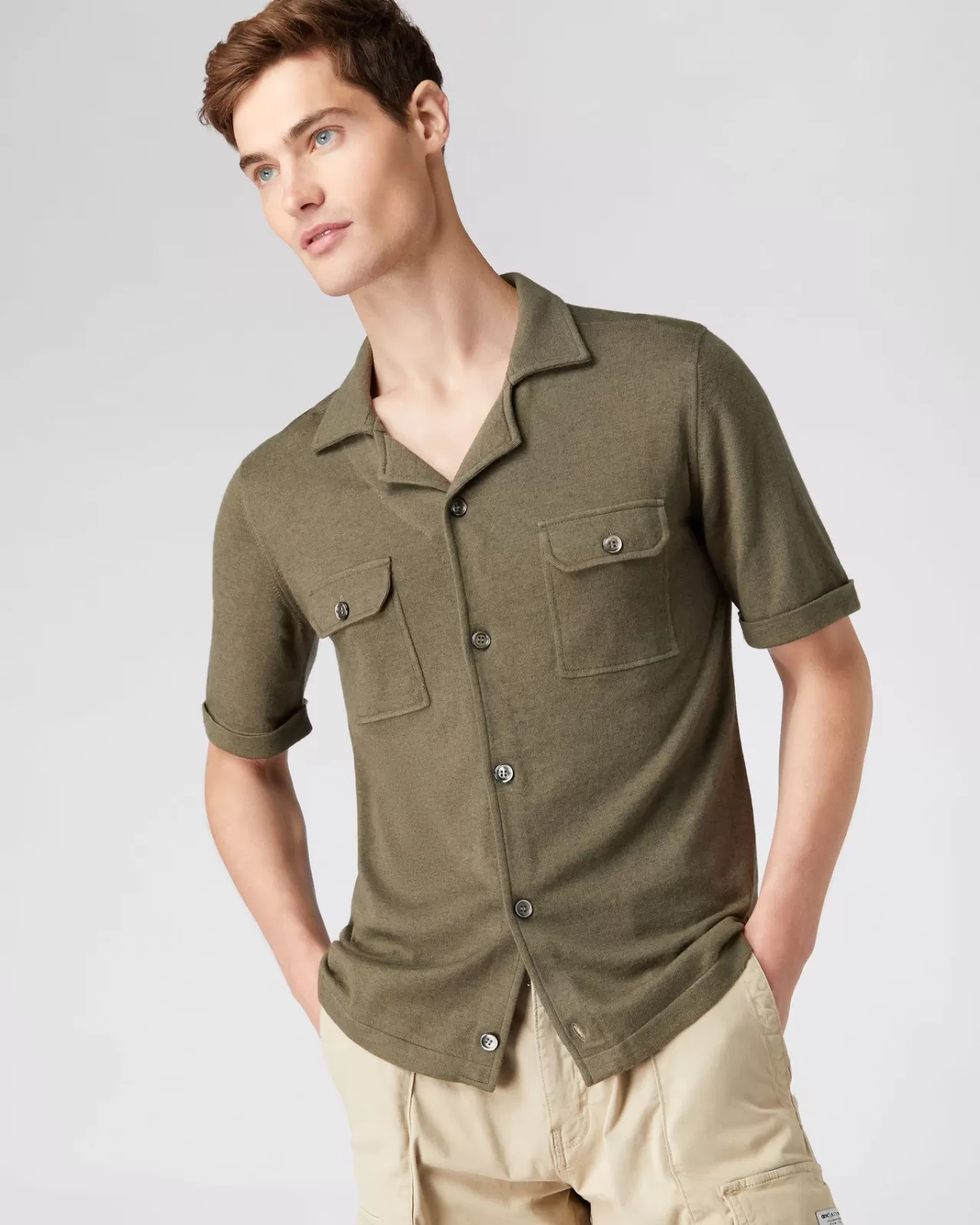 Men N.Peal Polos & T-Shirts | Men'S Safari Cotton Cashmere T Shirt