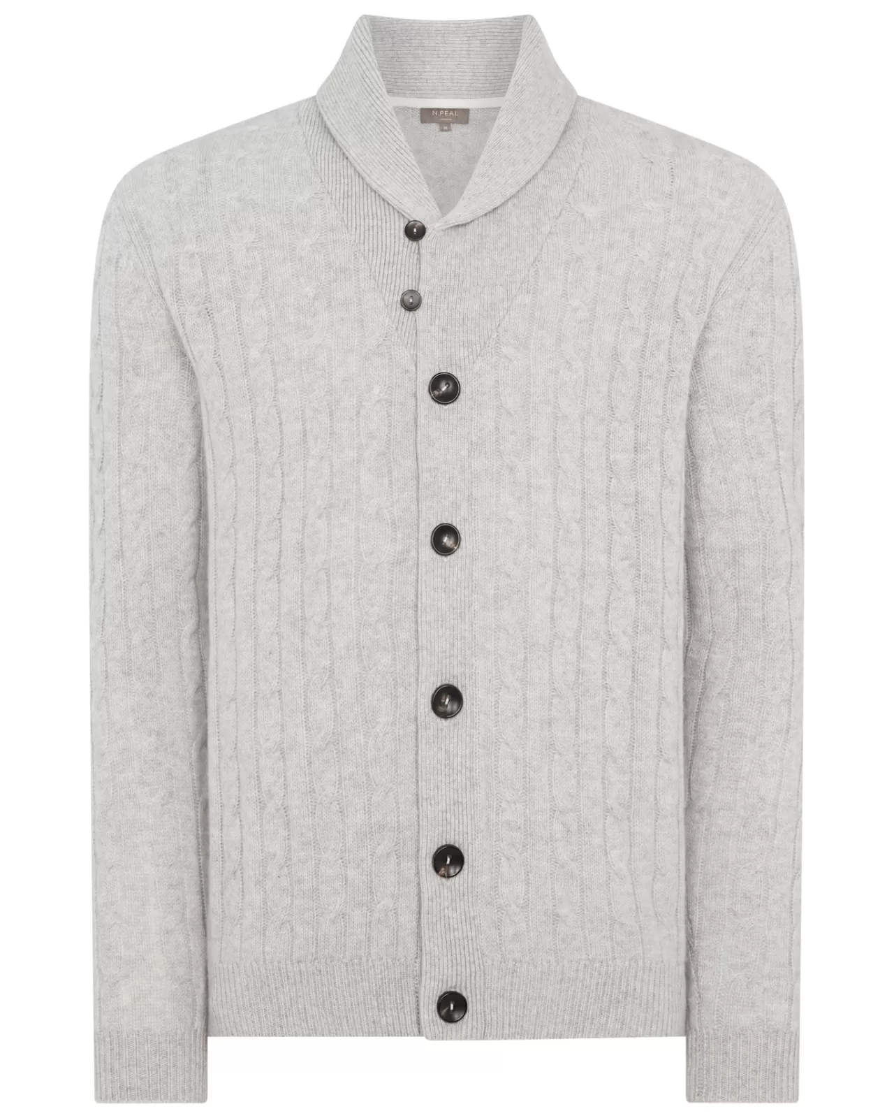 Men N.Peal Cardigans | Men'S Shawl Collar Cable Cashmere Cardigan