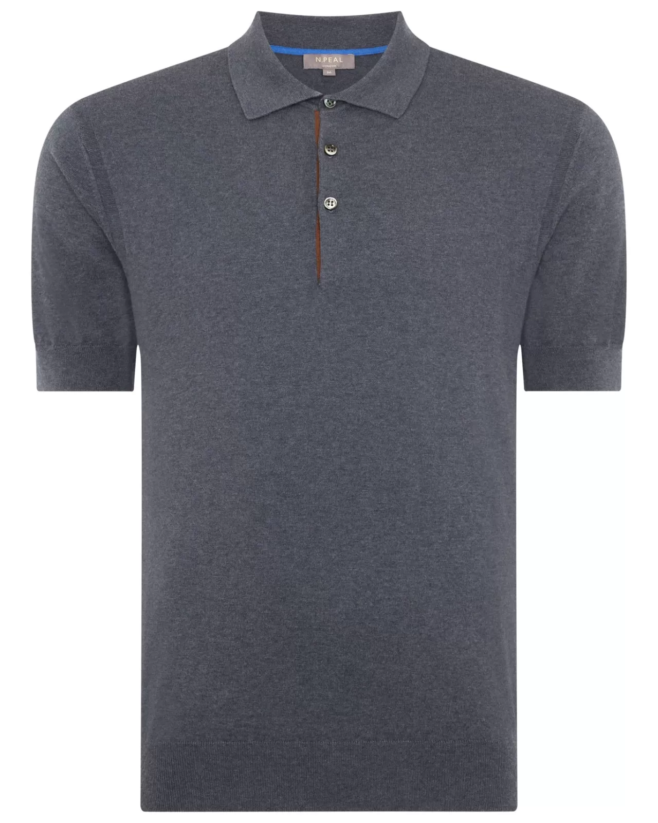 Men N.Peal Polos & T-Shirts | Men'S Short Sleeve Collared Cotton Cashmere Polo T Shirt