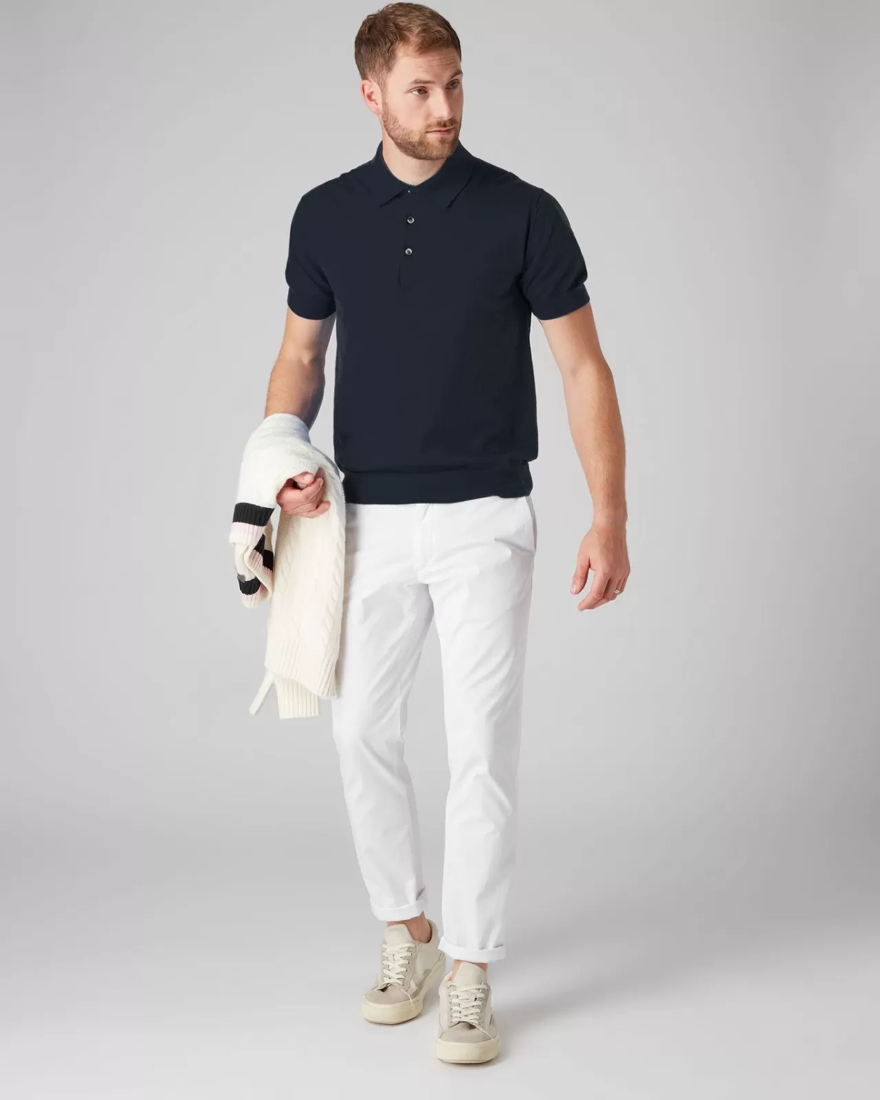Men N.Peal Polos & T-Shirts | Men'S Short Sleeve Cotton Cashmere Collared Polo T Shirt