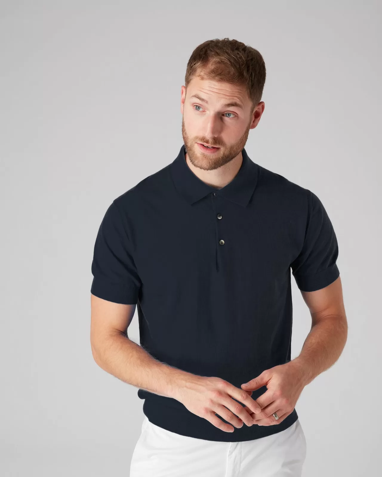 Men N.Peal Polos & T-Shirts | Men'S Short Sleeve Cotton Cashmere Collared Polo T Shirt