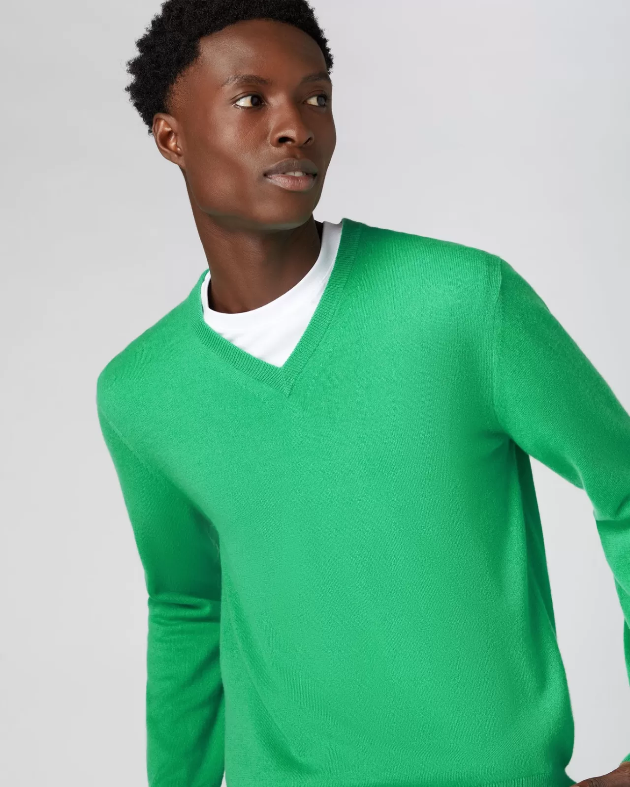 Men N.Peal V Necks | Men'S The Burlington V Neck Cashmere Jumper