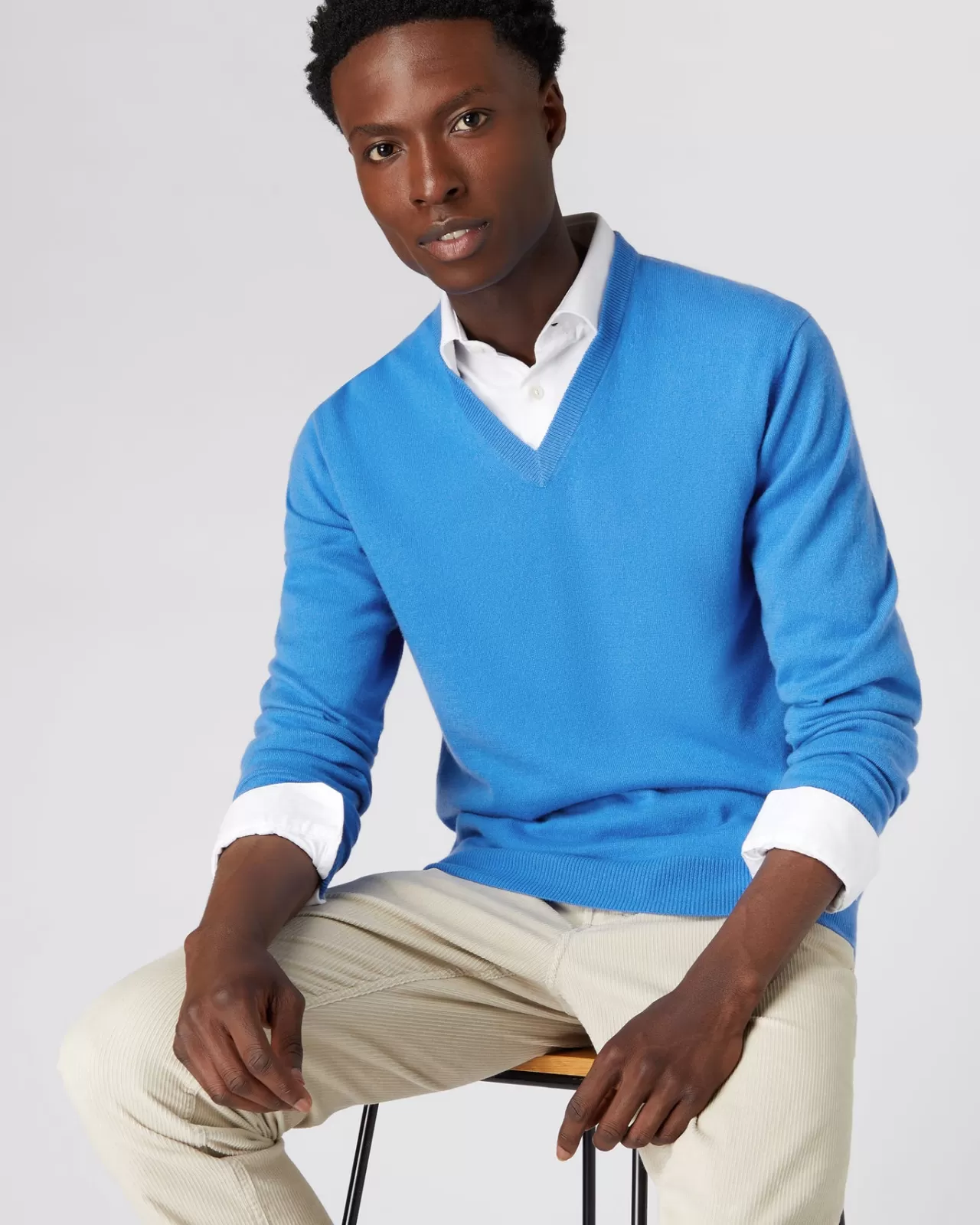 Men N.Peal V Necks | Men'S The Burlington V Neck Cashmere Jumper