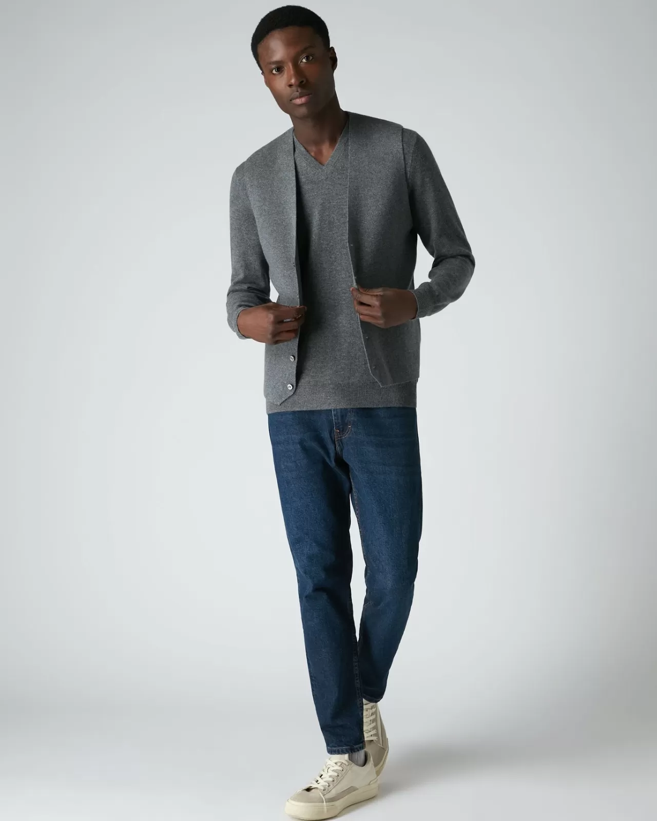 Men N.Peal V Necks | Men'S The Burlington V Neck Cashmere Jumper