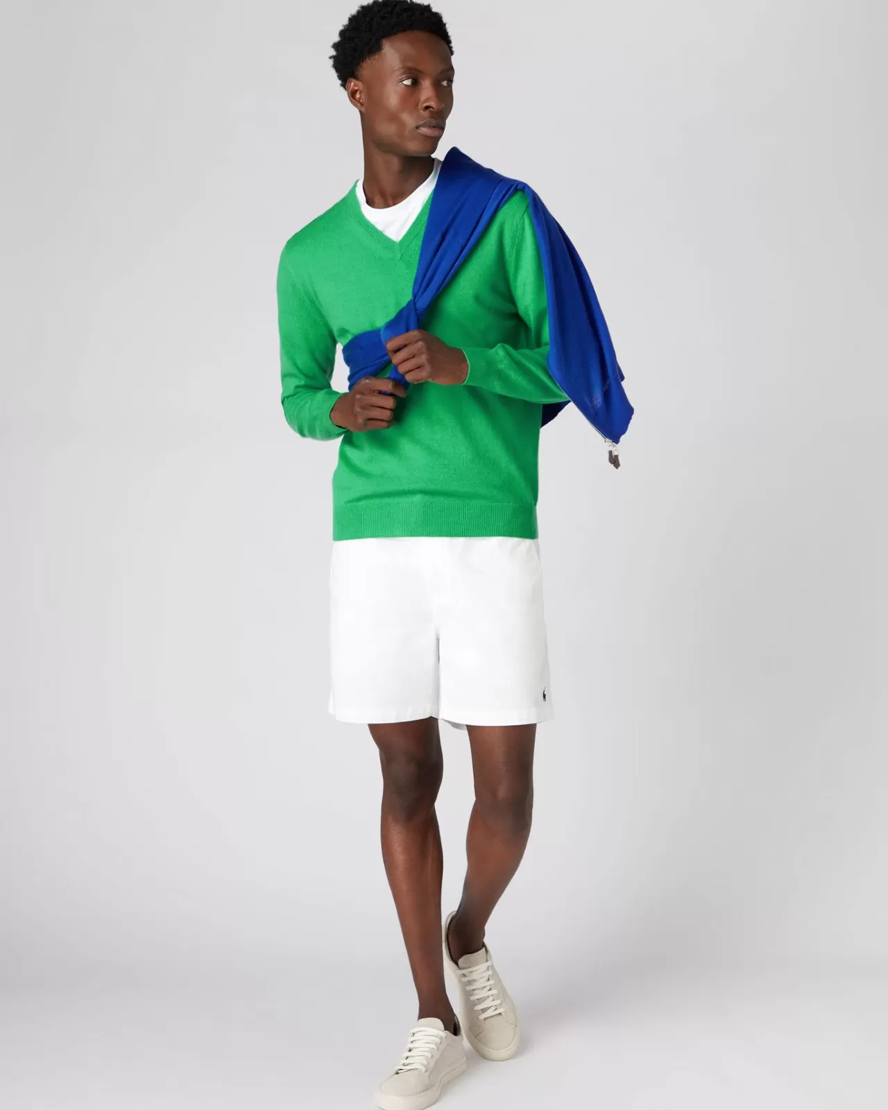 Men N.Peal V Necks | Men'S The Burlington V Neck Cashmere Jumper