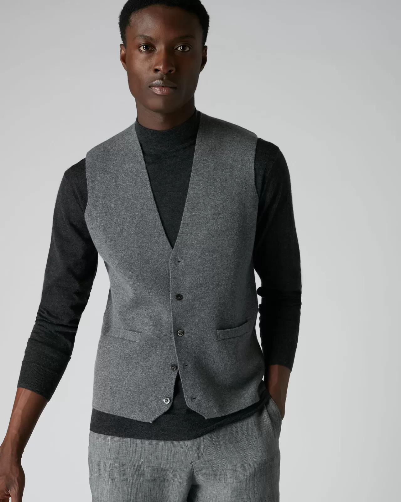 Men N.Peal Gilets & Waistcoats | Men'S The Chelsea Milano Cashmere Waistcoat