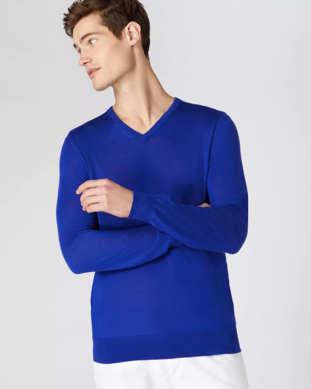 Men N.Peal V Necks | Men'S The Conduit Fine Gauge Cashmere Jumper