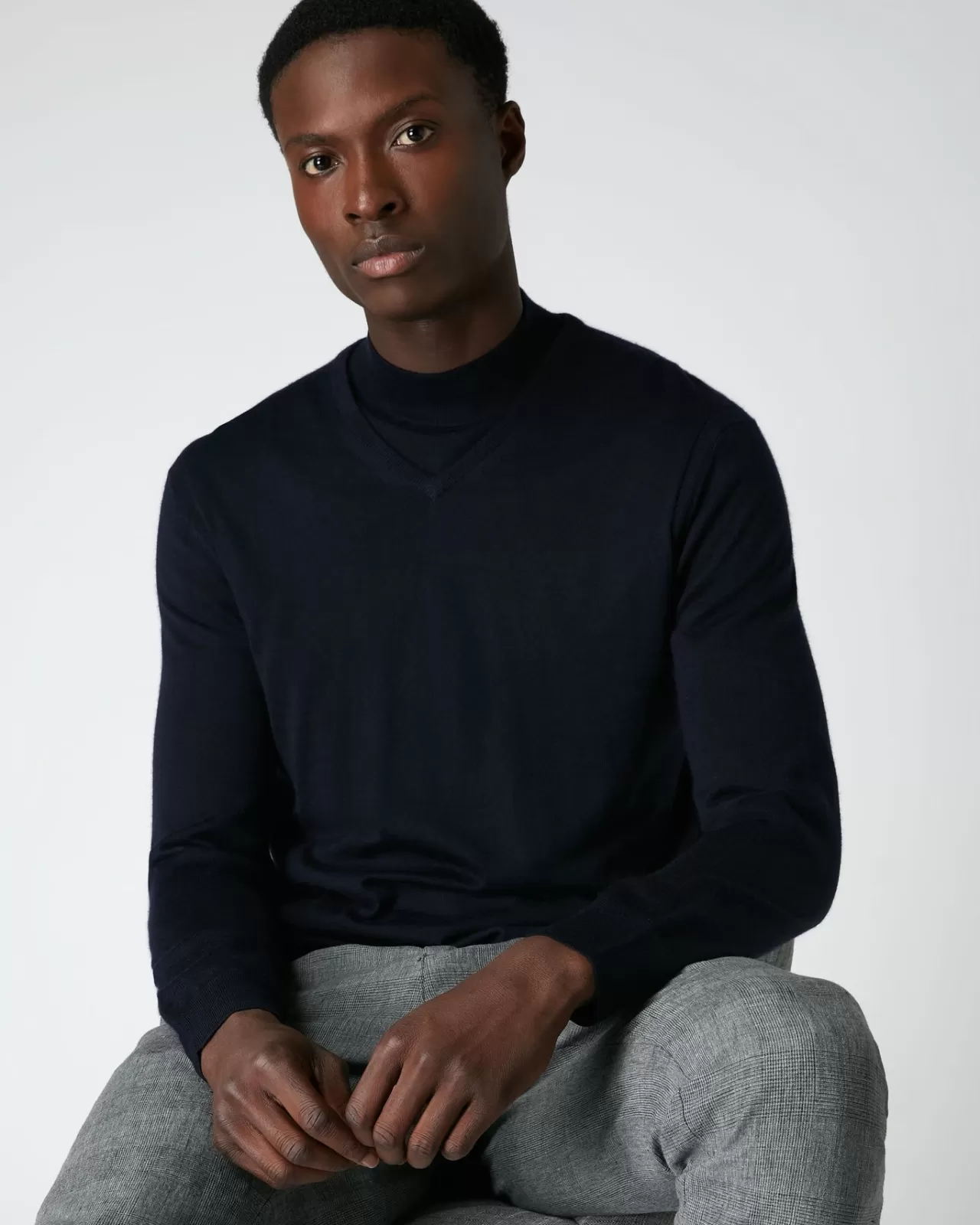 Men N.Peal V Necks | Men'S The Conduit Fine Gauge Cashmere Jumper